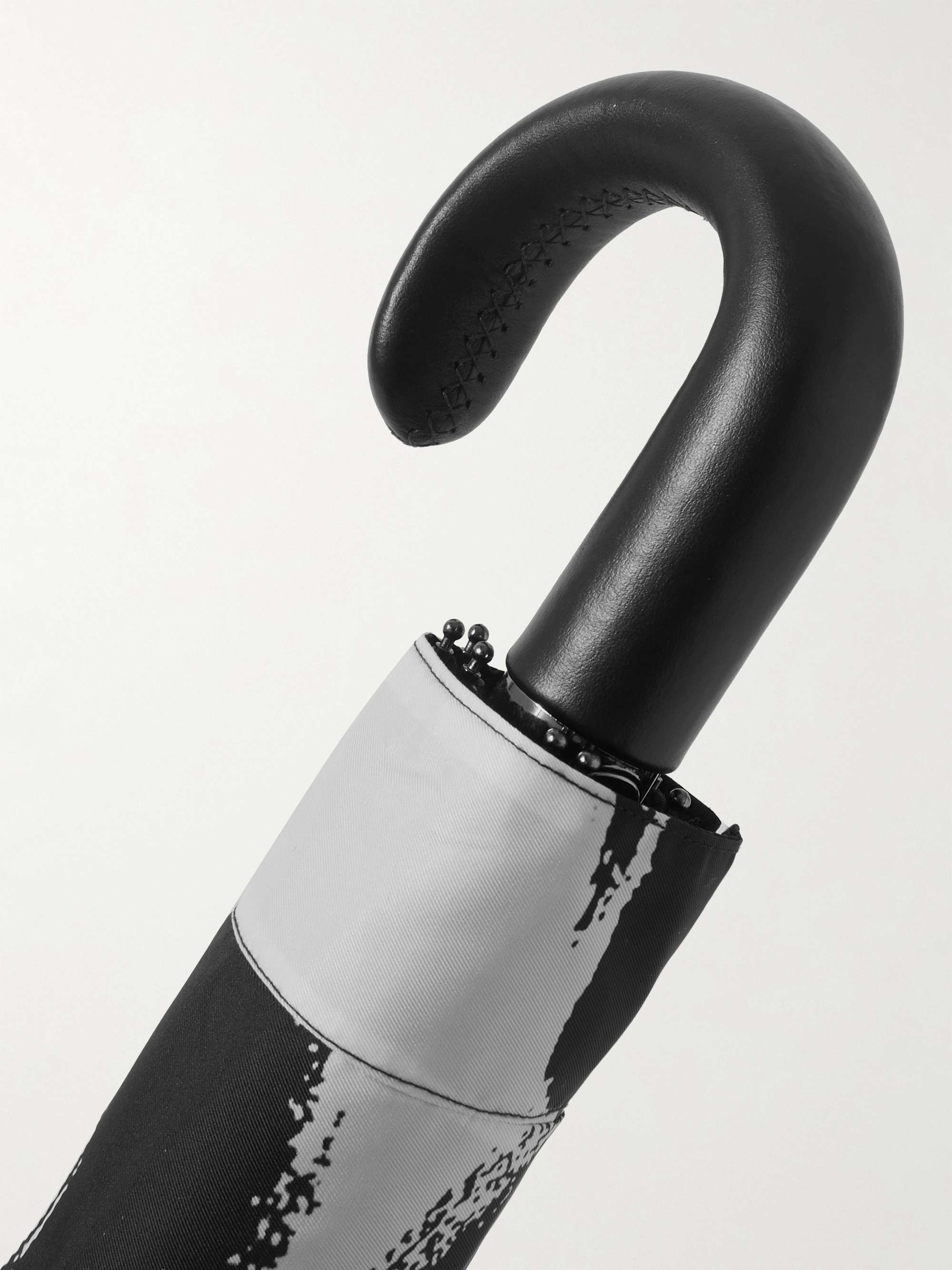 ALEXANDER MCQUEEN Graffiti Logo-Print Leather-Handle Umbrella