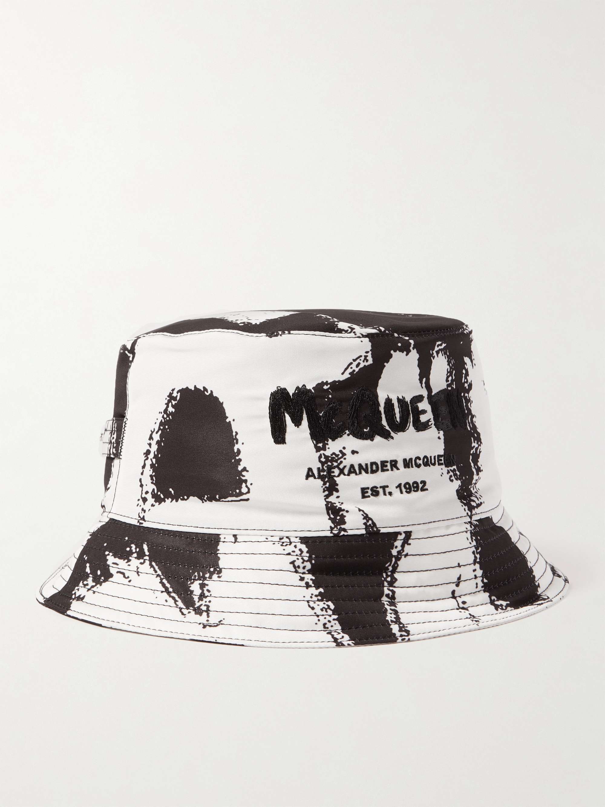 ALEXANDER MCQUEEN Logo-Embroidered Printed Twill Bucket Hat