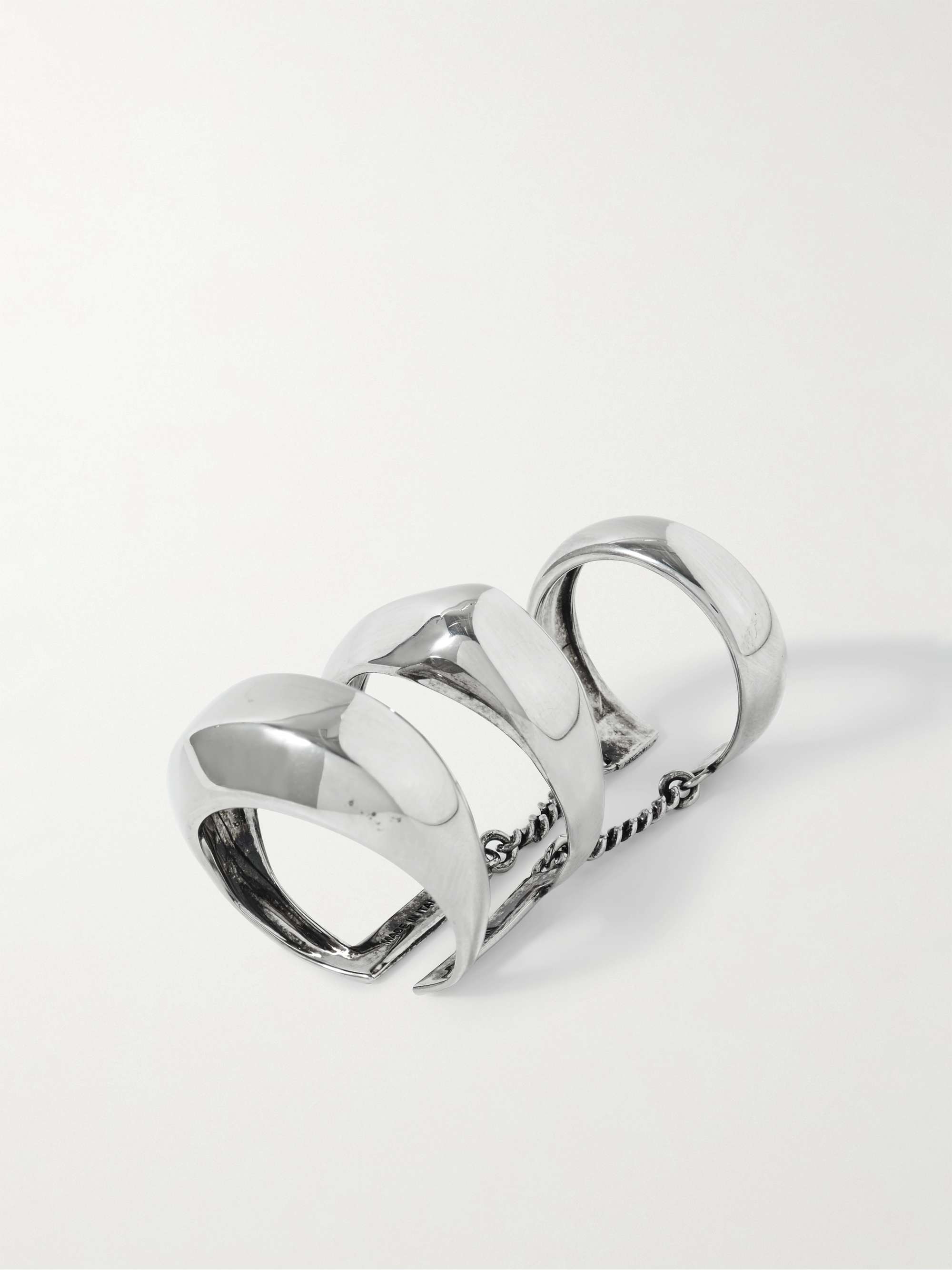 ALEXANDER MCQUEEN Burnished Silver-Tone Ring