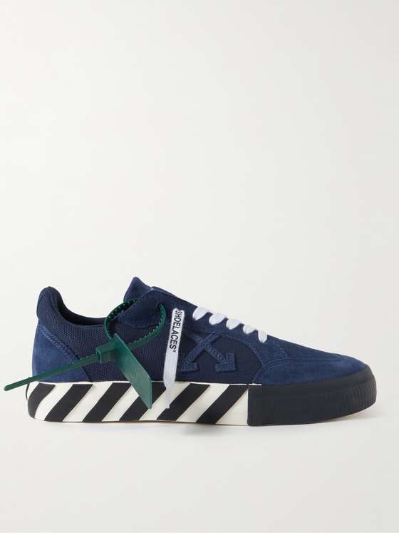 mrporter.com | Suede and Canvas Sneakers - Navy