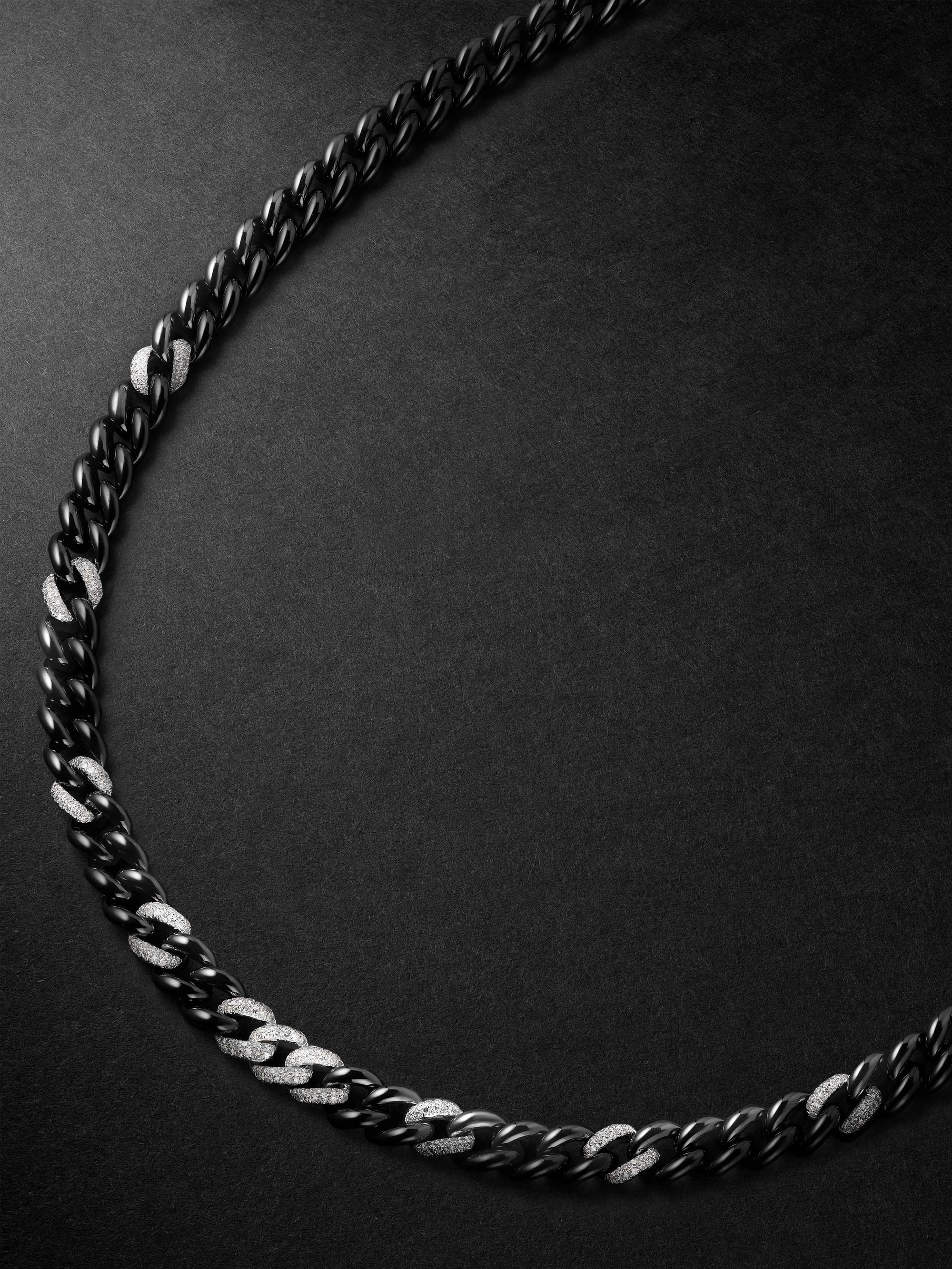 SHAY White and Blackened Gold Diamond Necklace