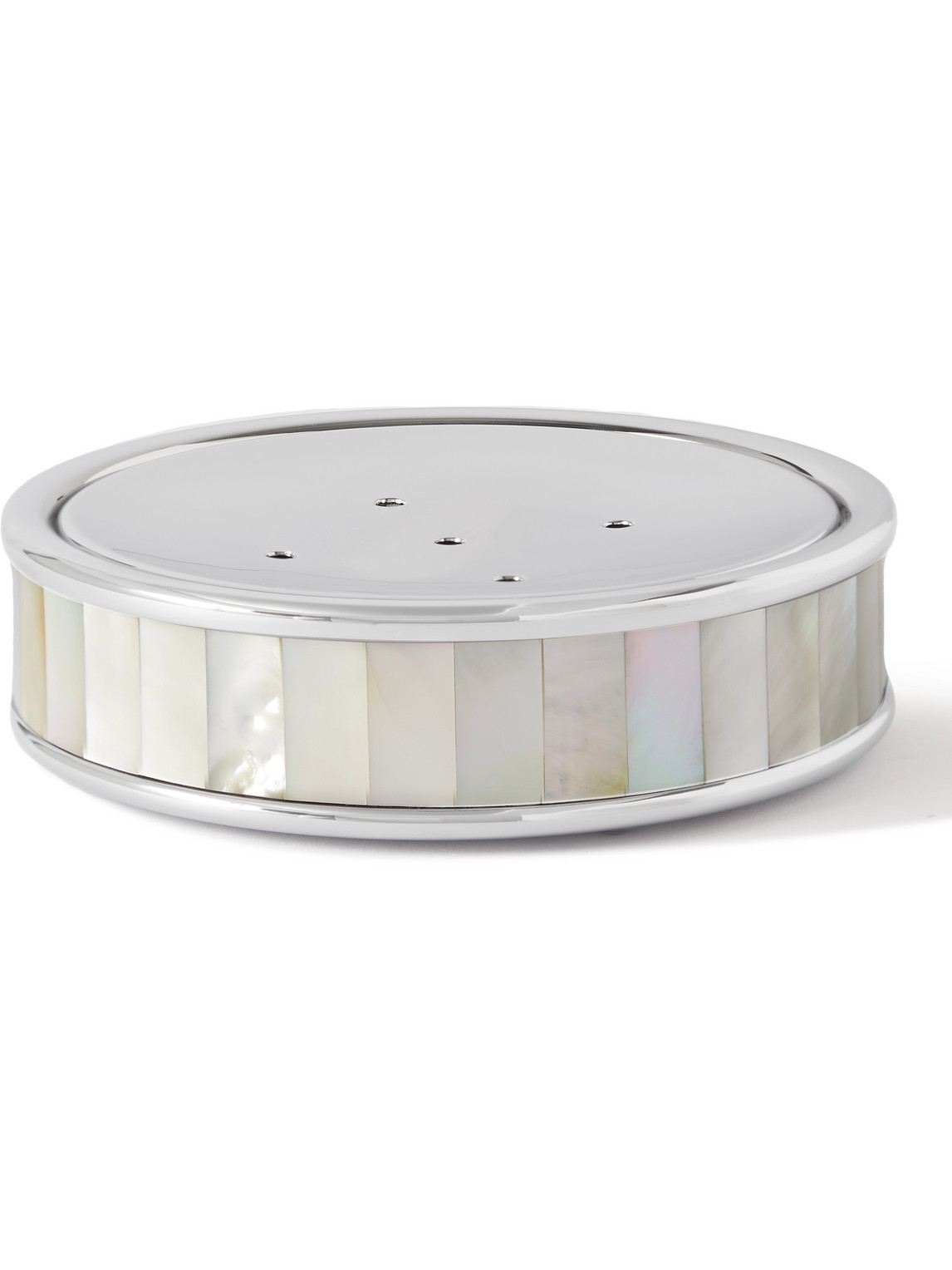 Lorenzi Milano Stainless Steel, Mother-of-pearl And Chrome-plated Soap Tray In Grey