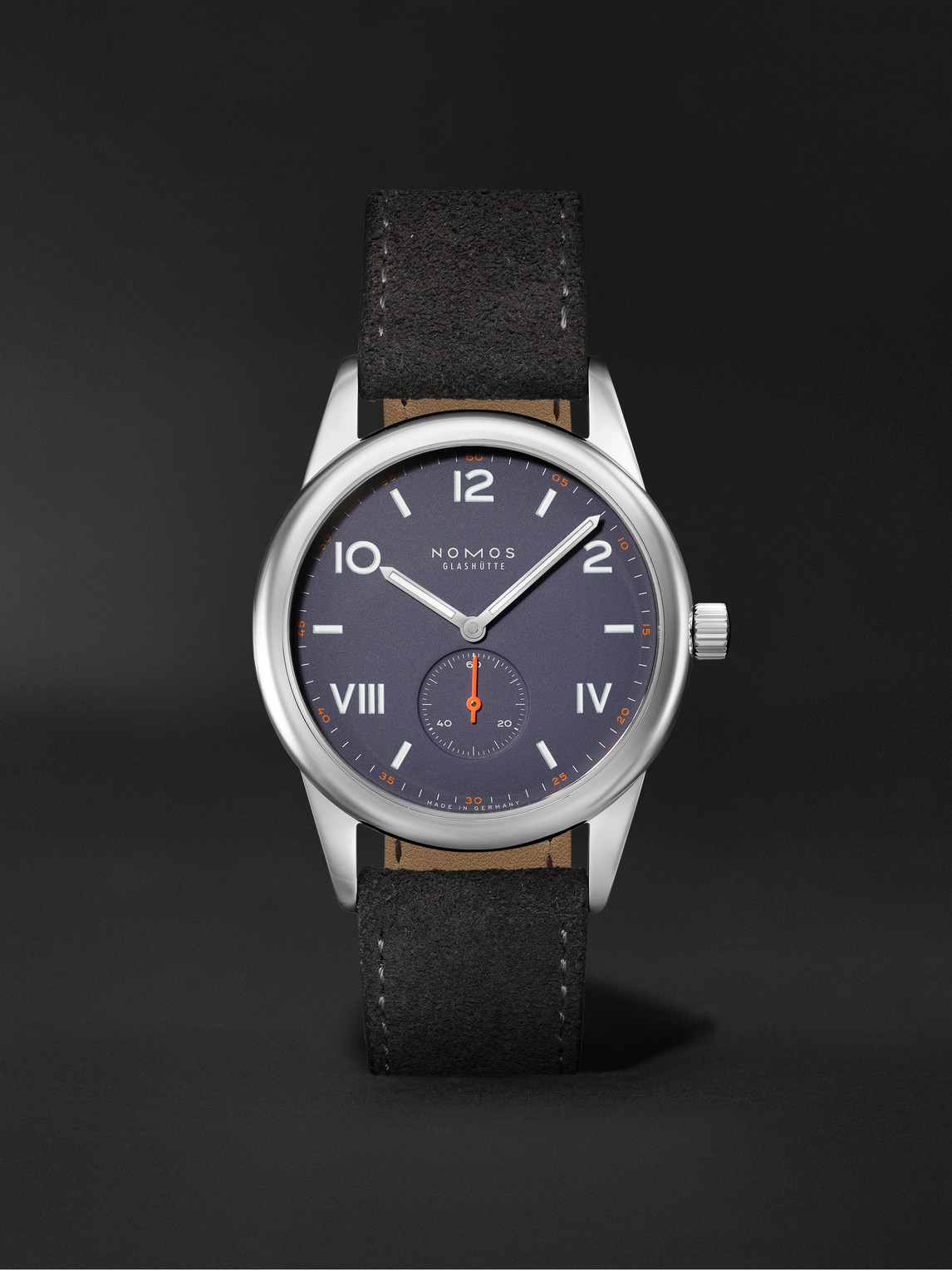 Nomos Glashütte Club Campus Hand-wound 38mm Stainless Steel And Leather Watch, Ref. No. 730 In Blue