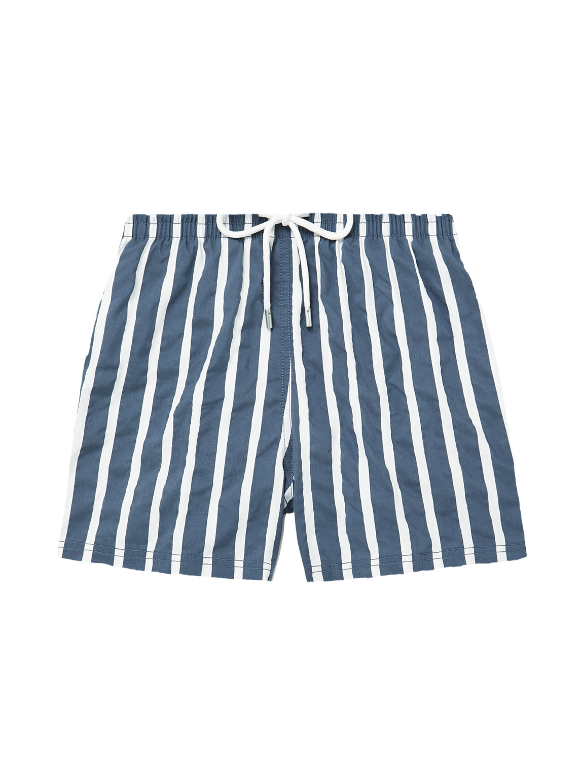 Atalaye Suertea Short-length Striped Swim Shorts In Blue