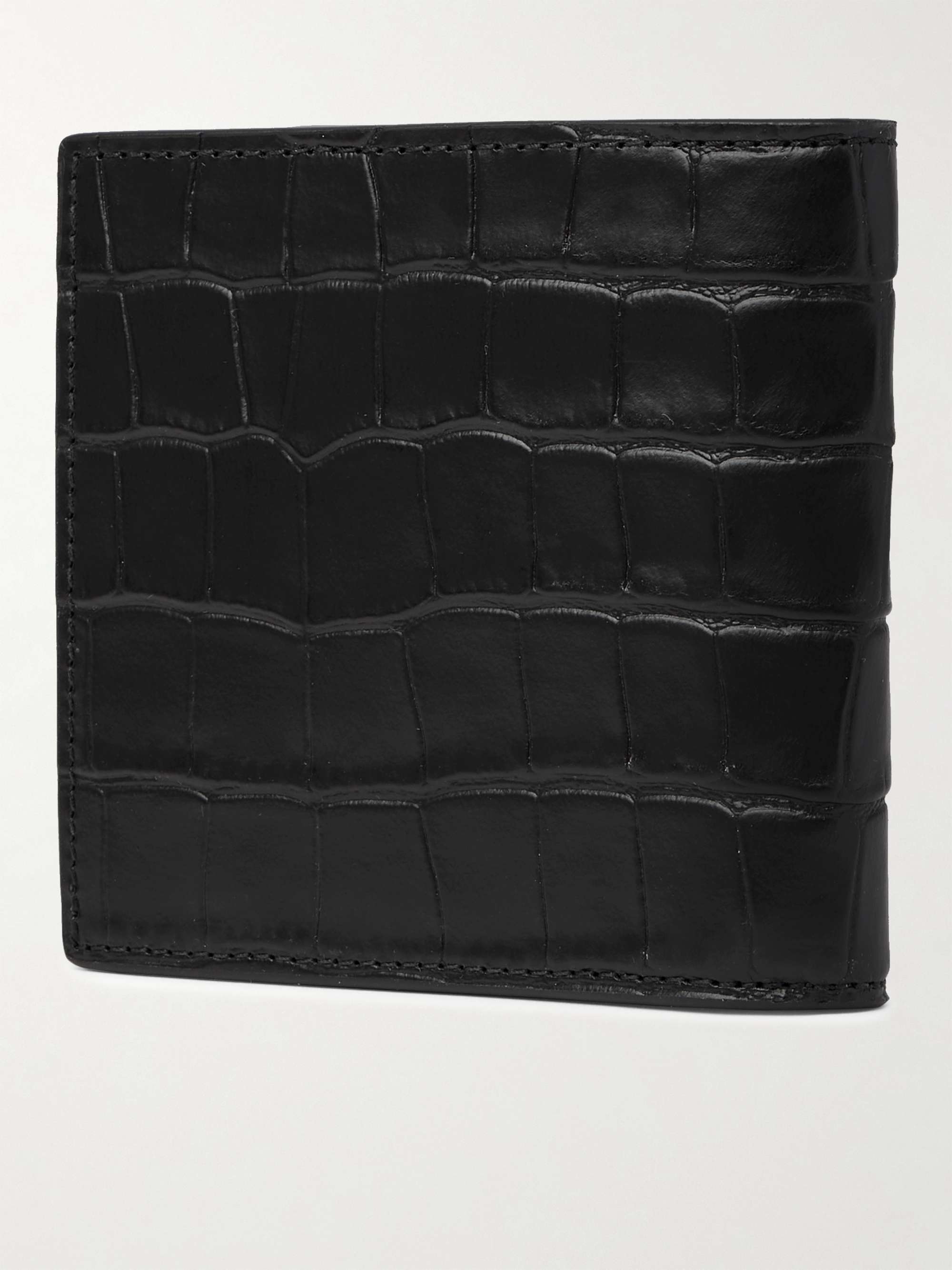 ALEXANDER MCQUEEN Logo-Appliquéd Croc-Effect Leather Billfold Wallet