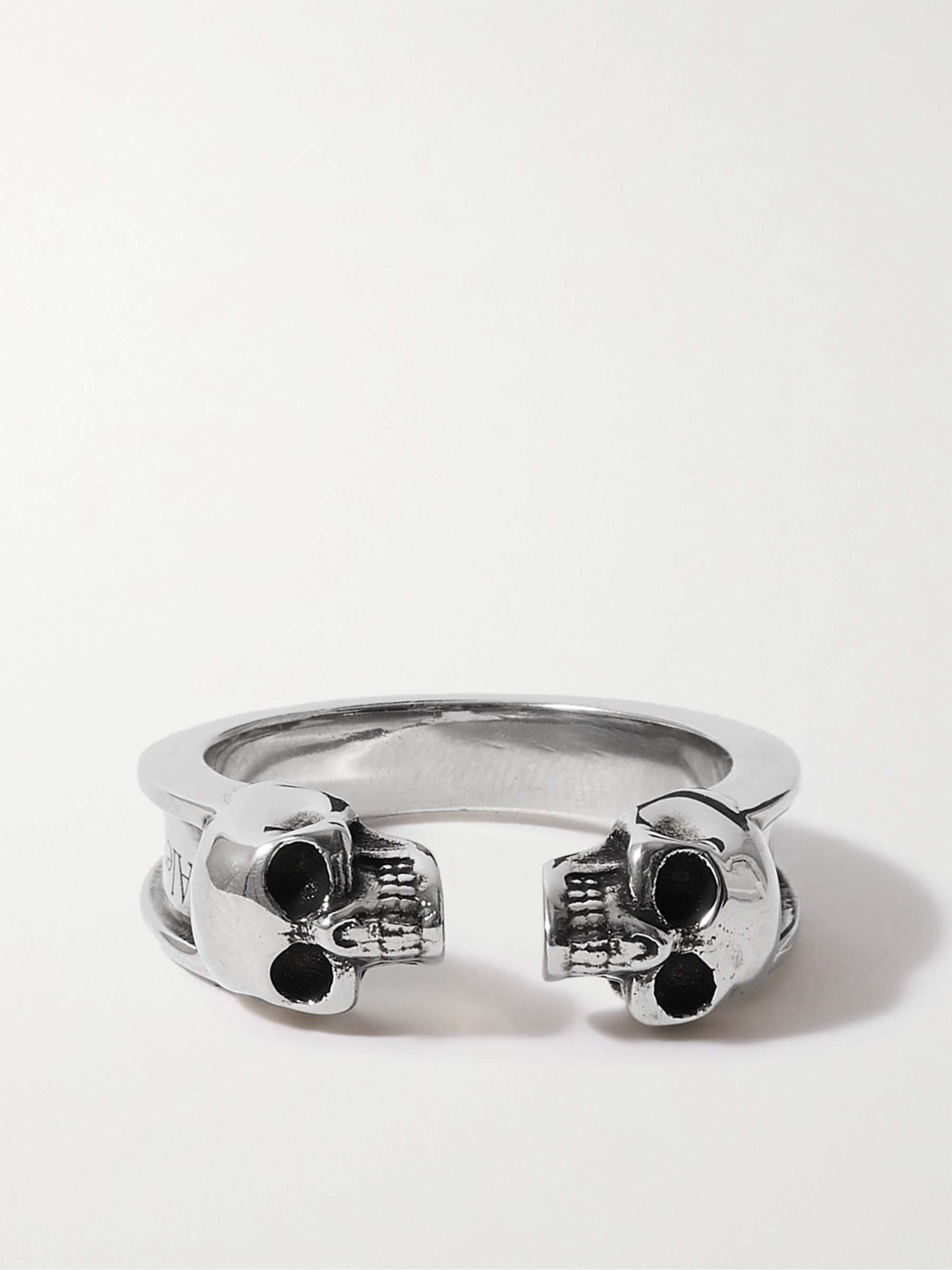 ALEXANDER MCQUEEN Skull Burnished Silver-Tone Ring