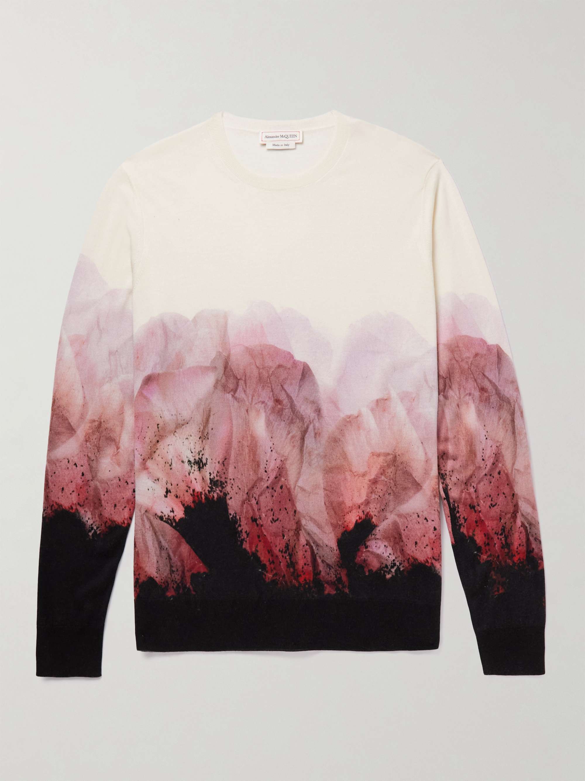 ALEXANDER MCQUEEN Floral-Print Wool and Silk-Blend Sweater