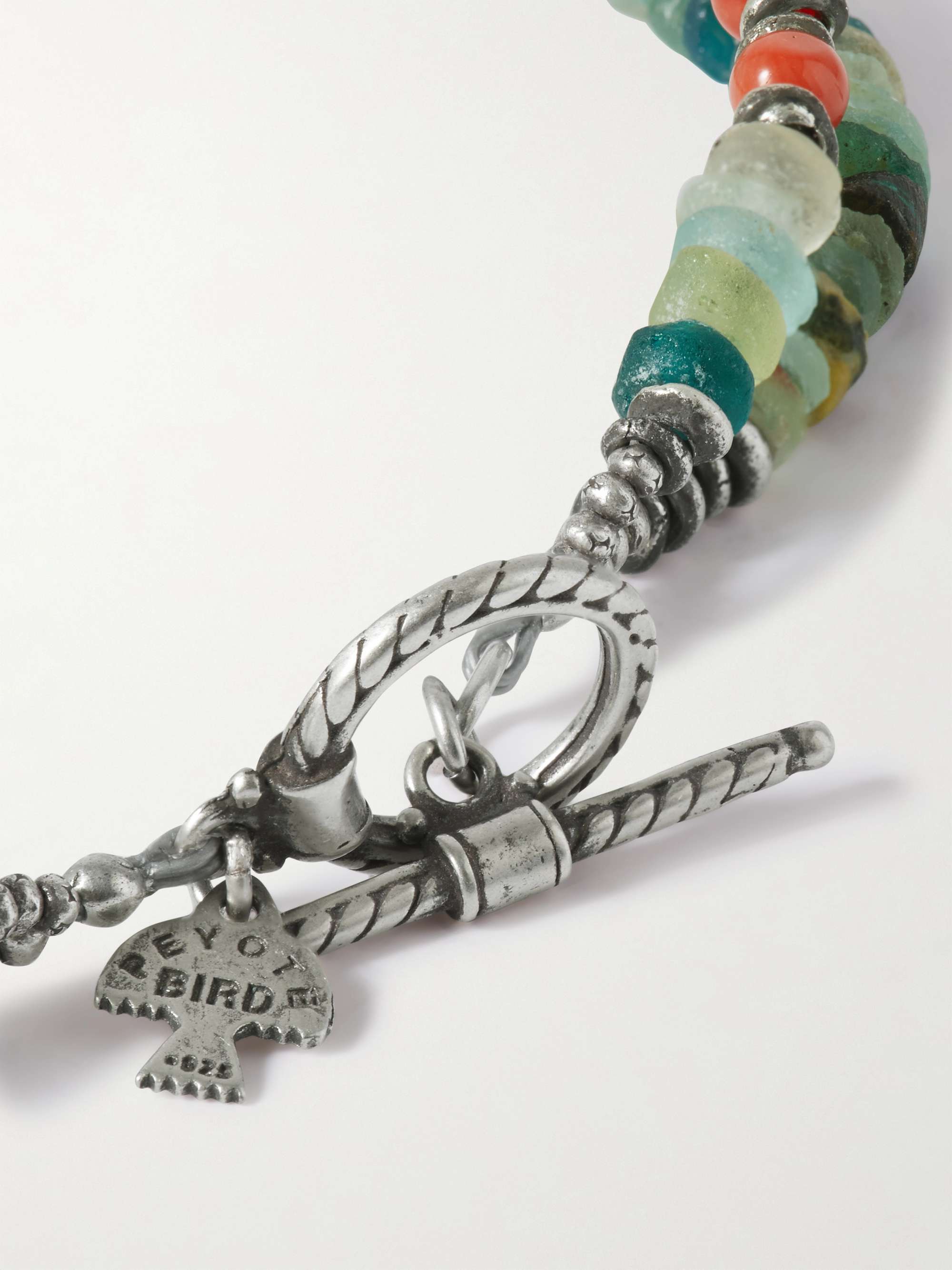 PEYOTE BIRD Playa Azul Silver Multi-Stone Wrap Bracelet
