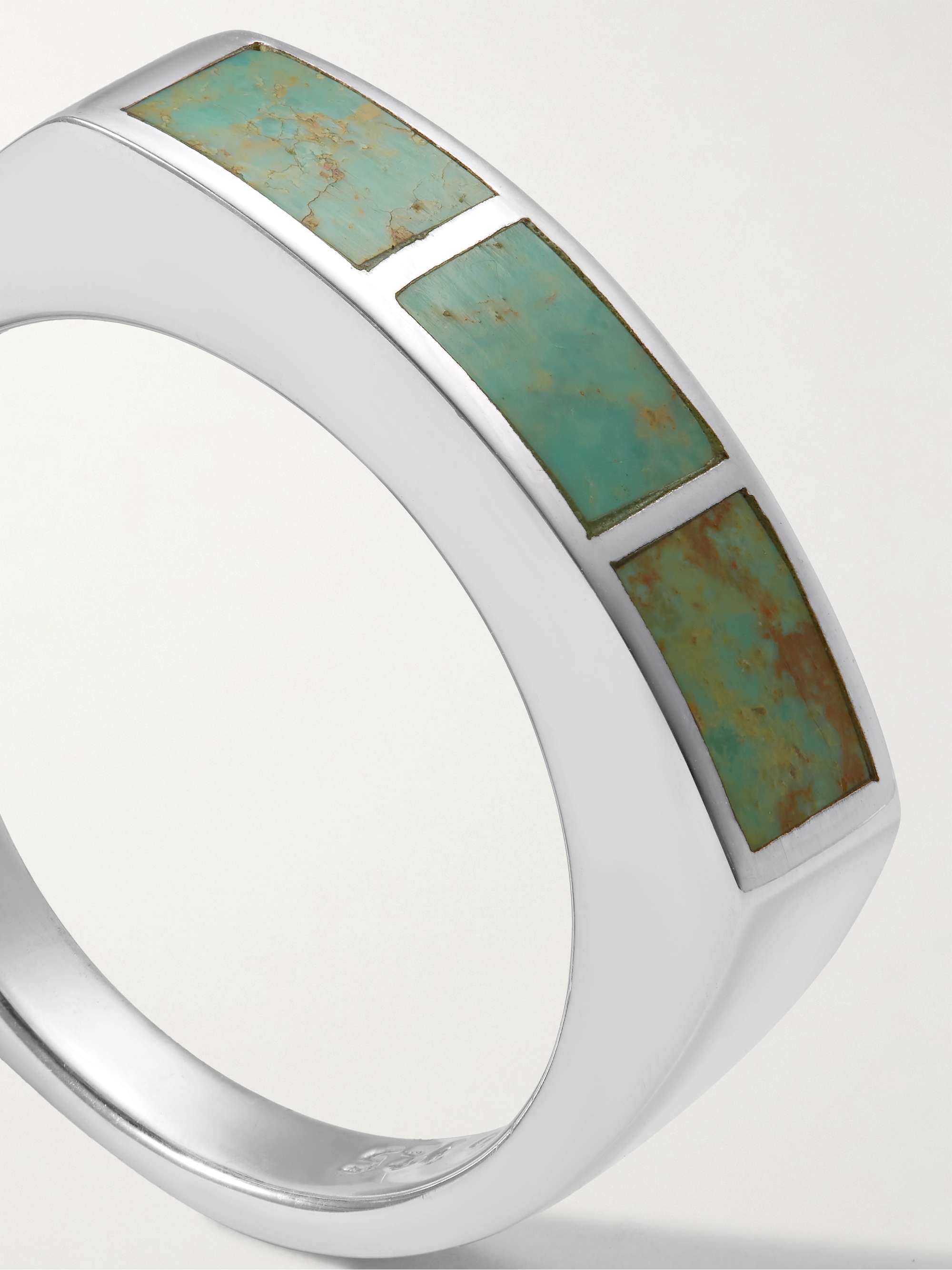 PEYOTE BIRD Watermark Silver Turquoise Ring