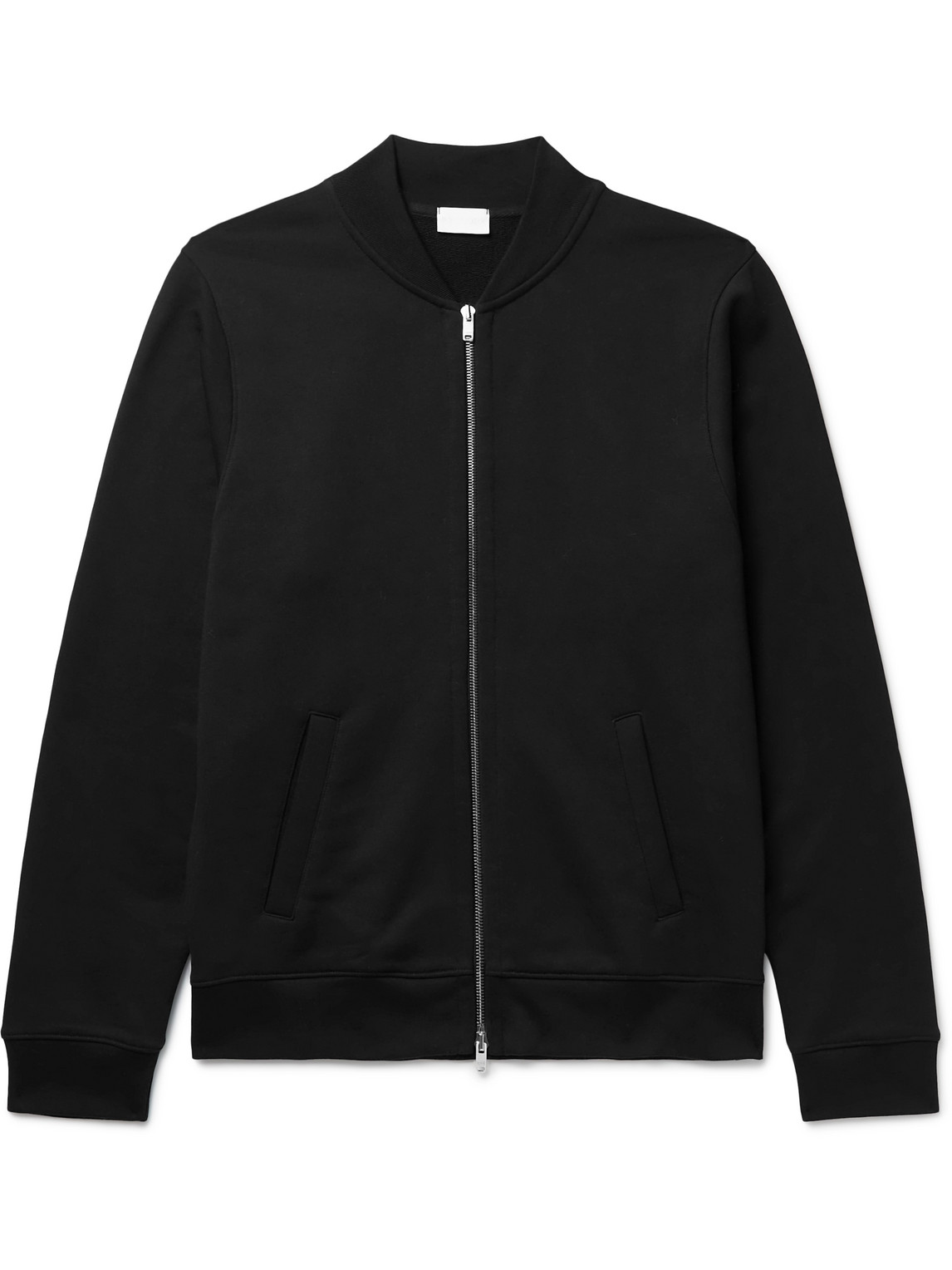 Handvaerk Pima Cotton-jersey Bomber Jacket In Black