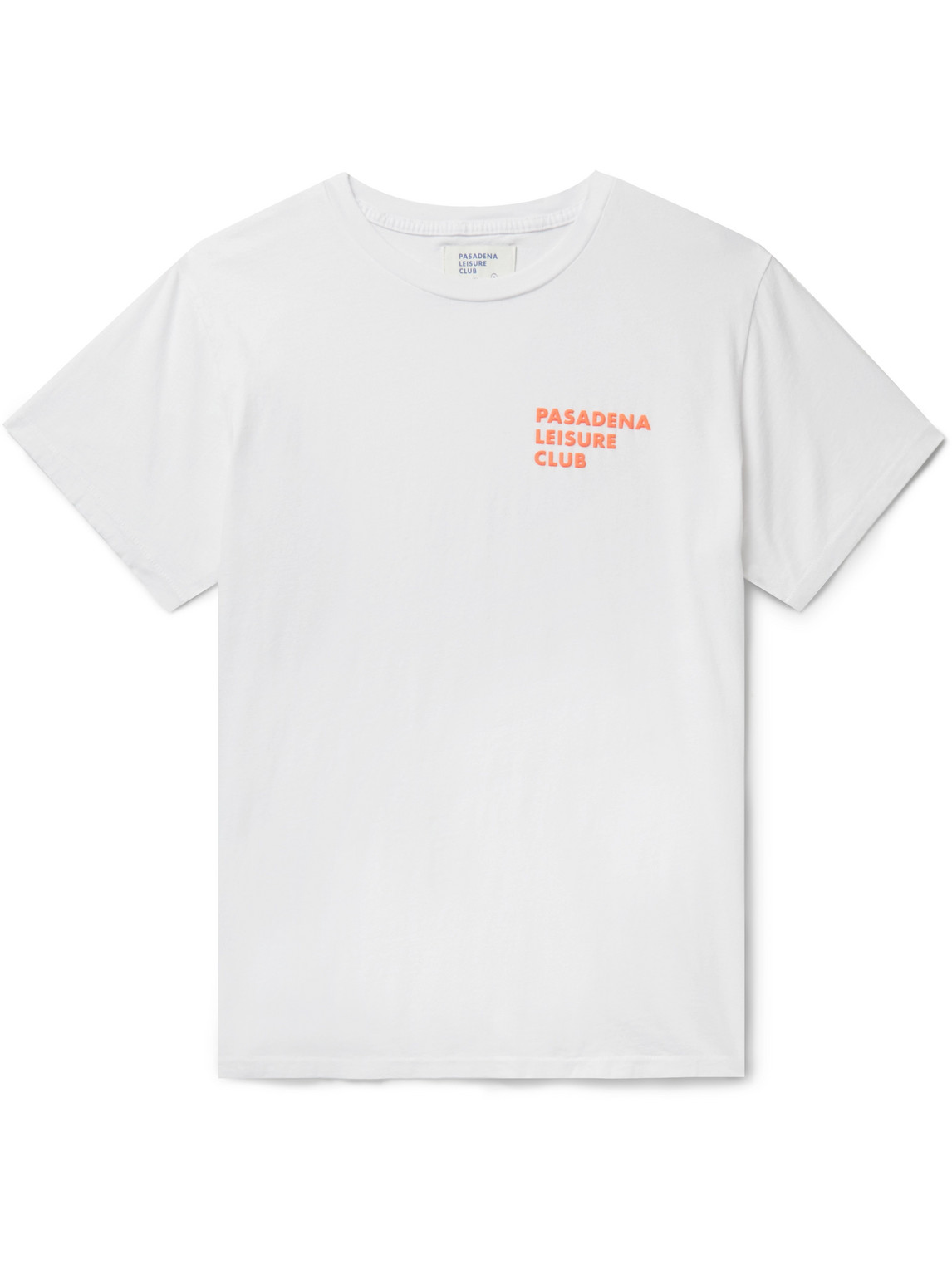 Pasadena Leisure Club Puff Logo-print Cotton-blend Jersey T-shirt In White