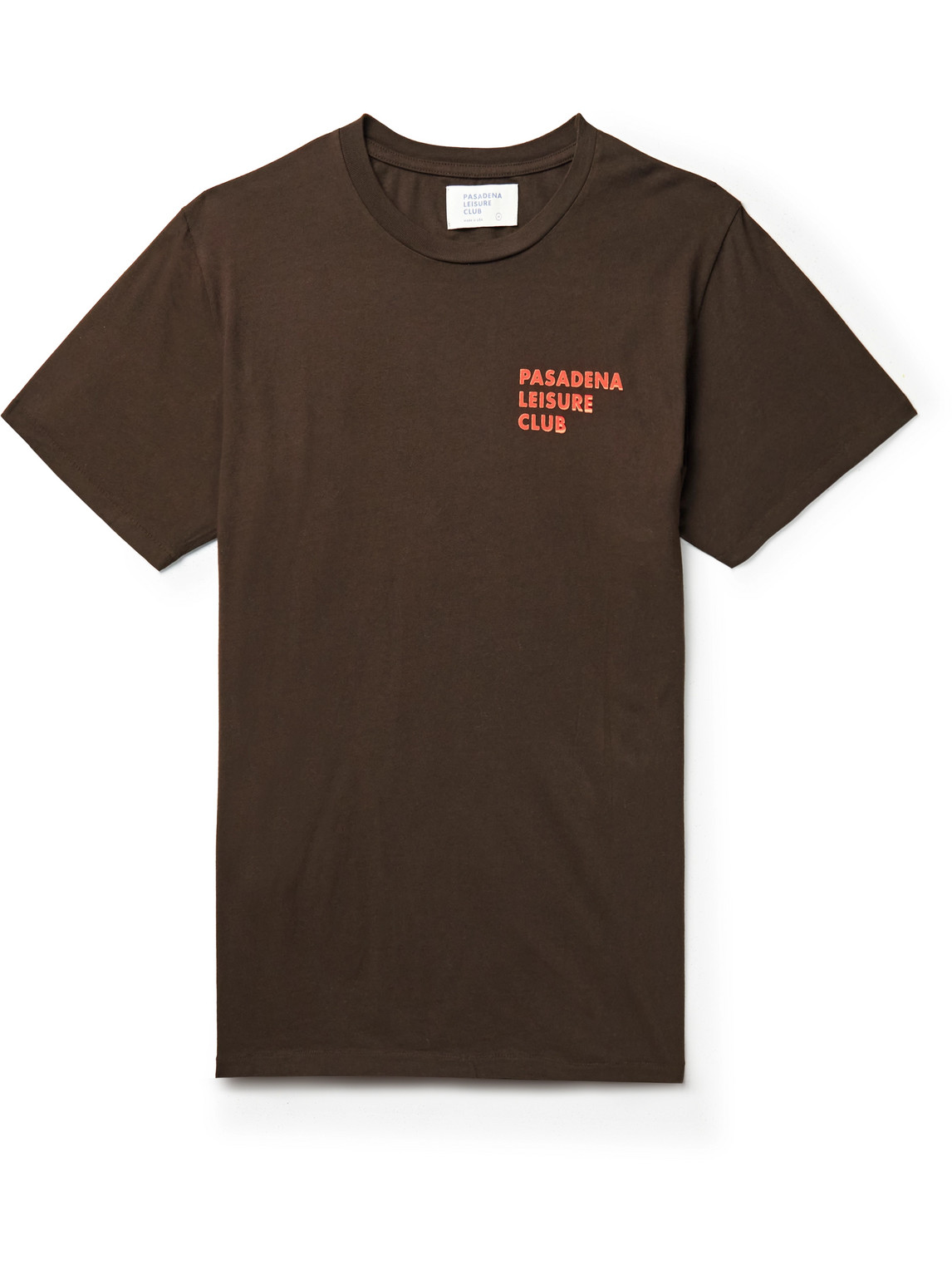 Pasadena Leisure Club Puff Logo-print Cotton-blend Jersey T-shirt In Brown
