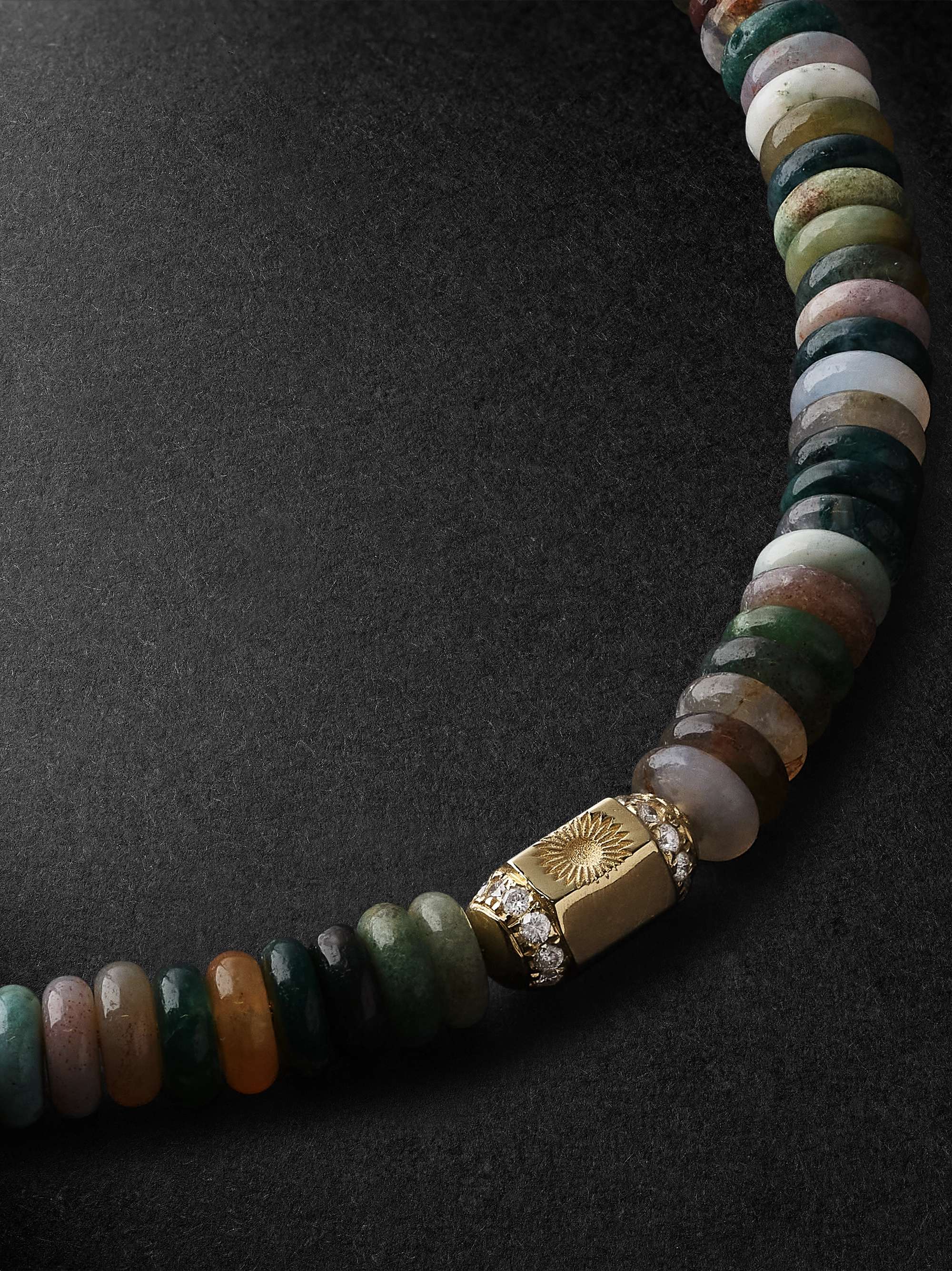 Luis Morais Gold And Enamel Beaded Necklace in Green for Men Mens Jewellery Necklaces 