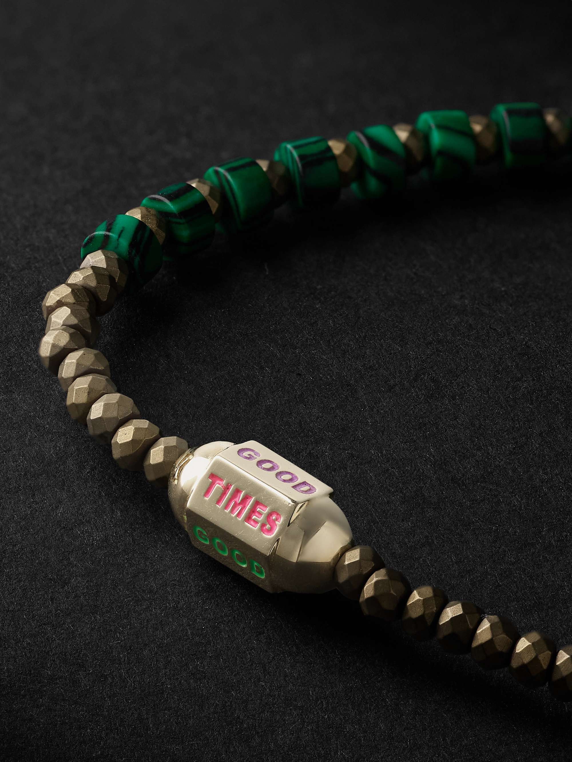 Mens Jewellery Bracelets Luis Morais The Good Times Gold in Green for Men 