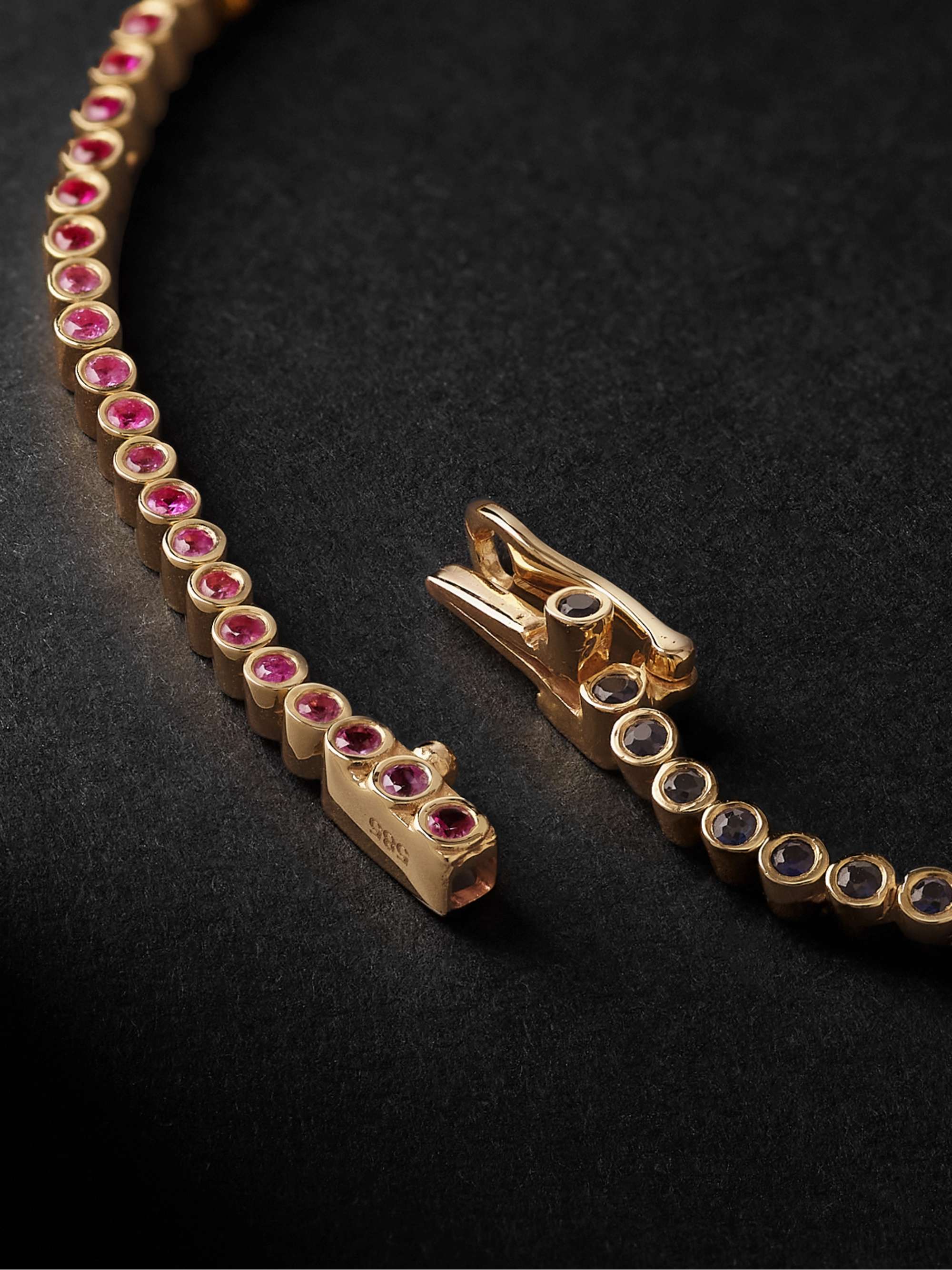 LUIS MORAIS Gold Sapphire Tennis Bracelet