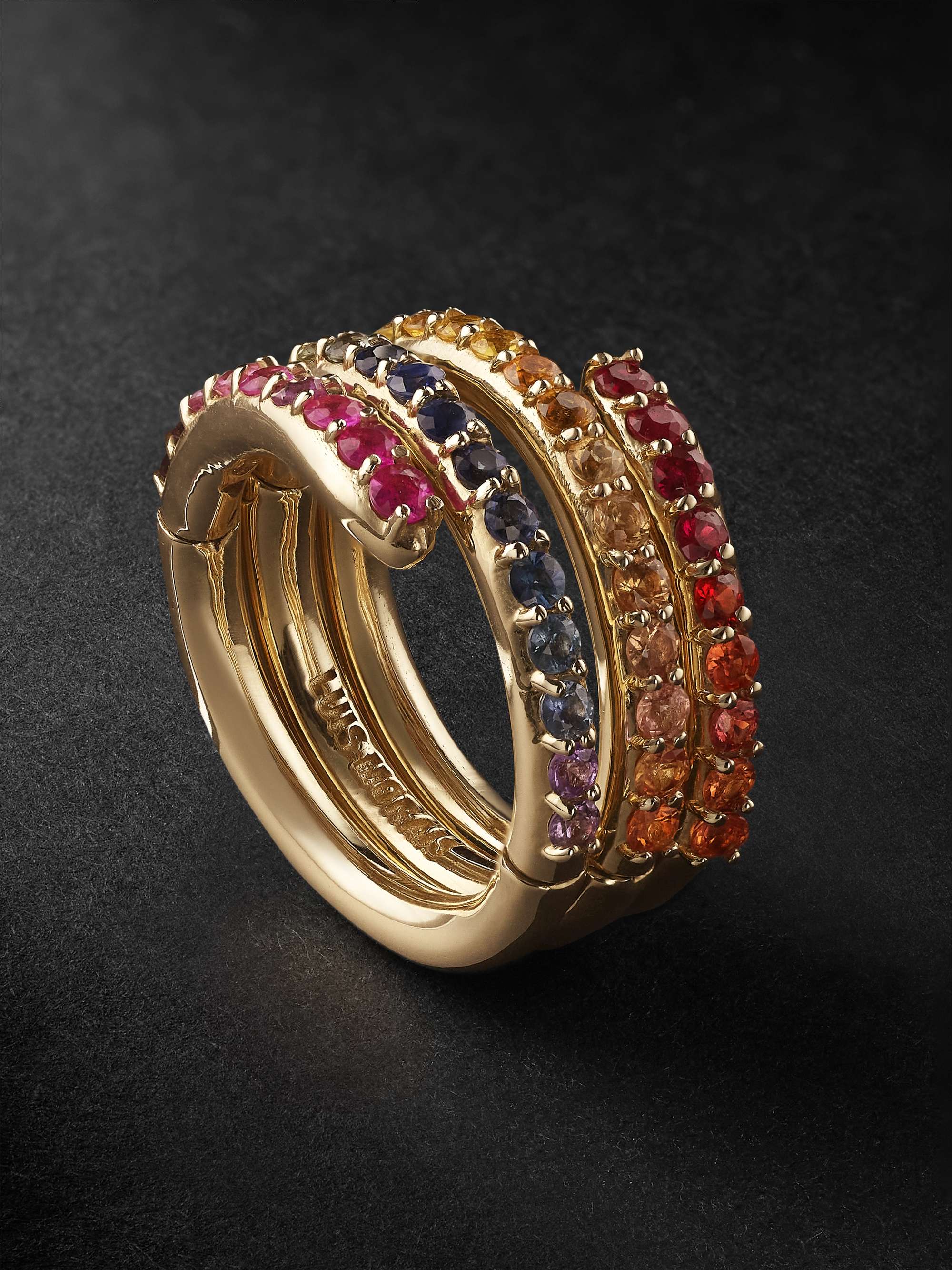 LUIS MORAIS Serpentine Gold Sapphire Ring