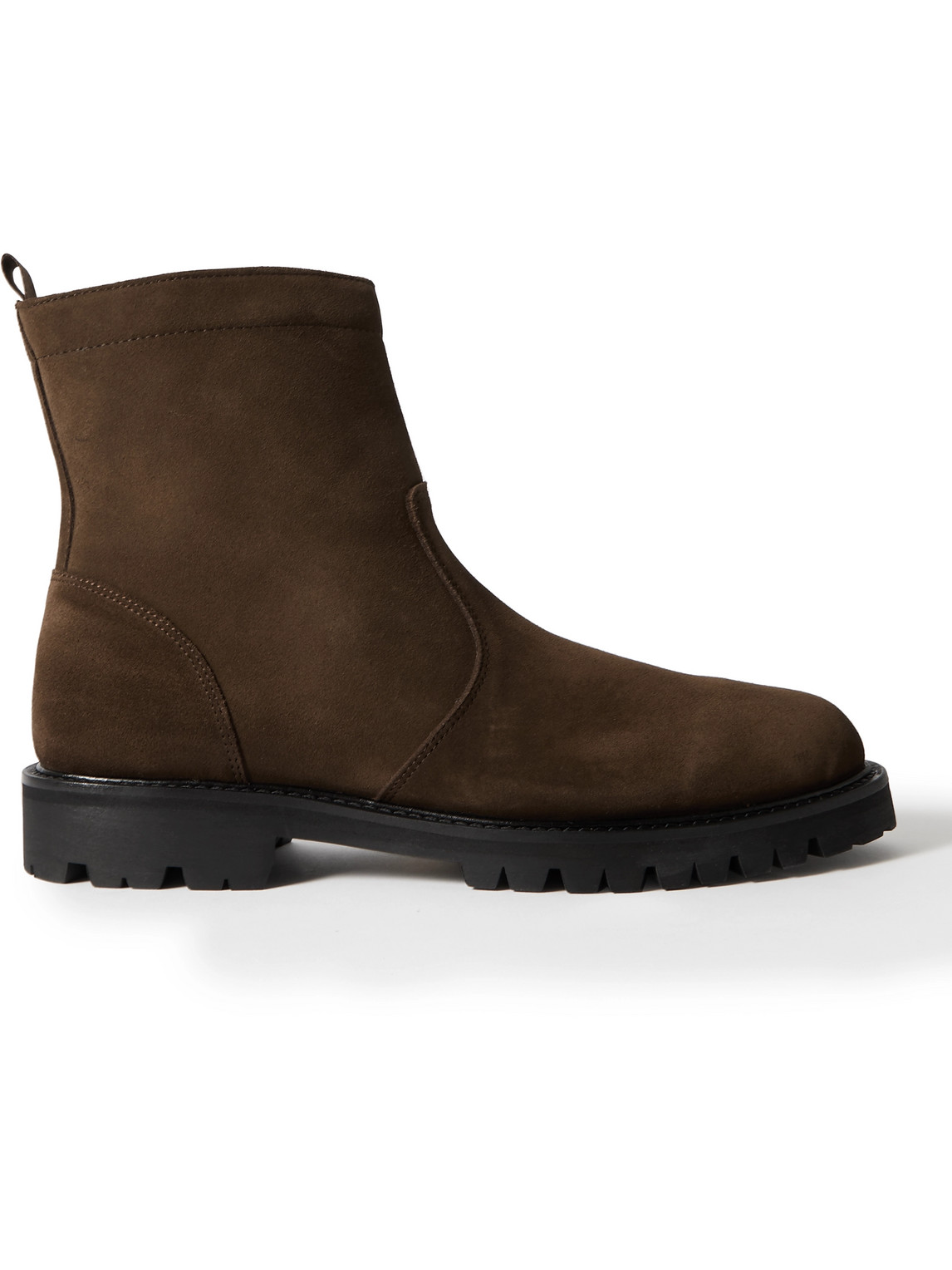 Mr P. Olie Shearling-lined Suede Boots In Brown