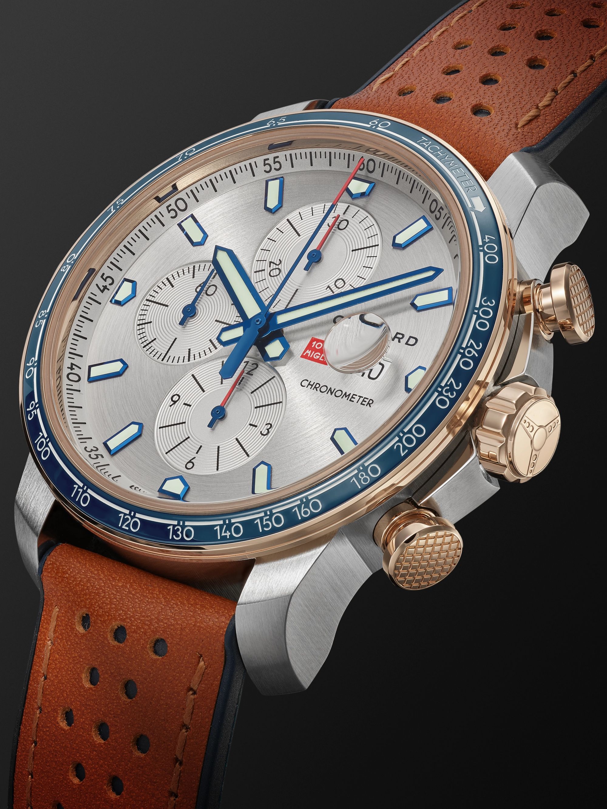 CHOPARD Mille Miglia GTS Limited-Edition Automatic Chronograph 44mm Stainless Steel and Leather Watch, Ref. No. 168571-6004
