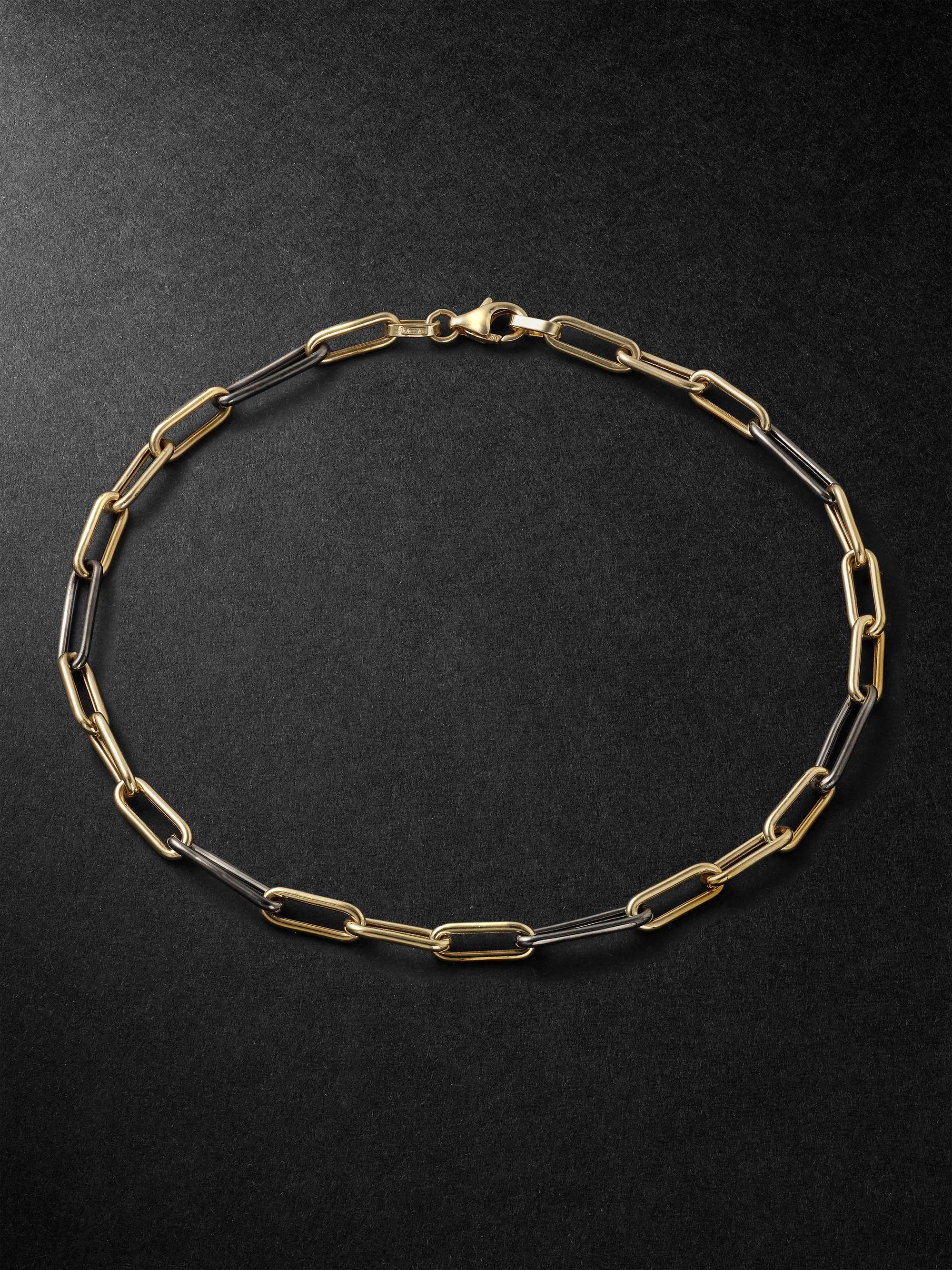 JENNY DEE JEWELRY 18-Karat Yellow and Blackened Gold Anklet
