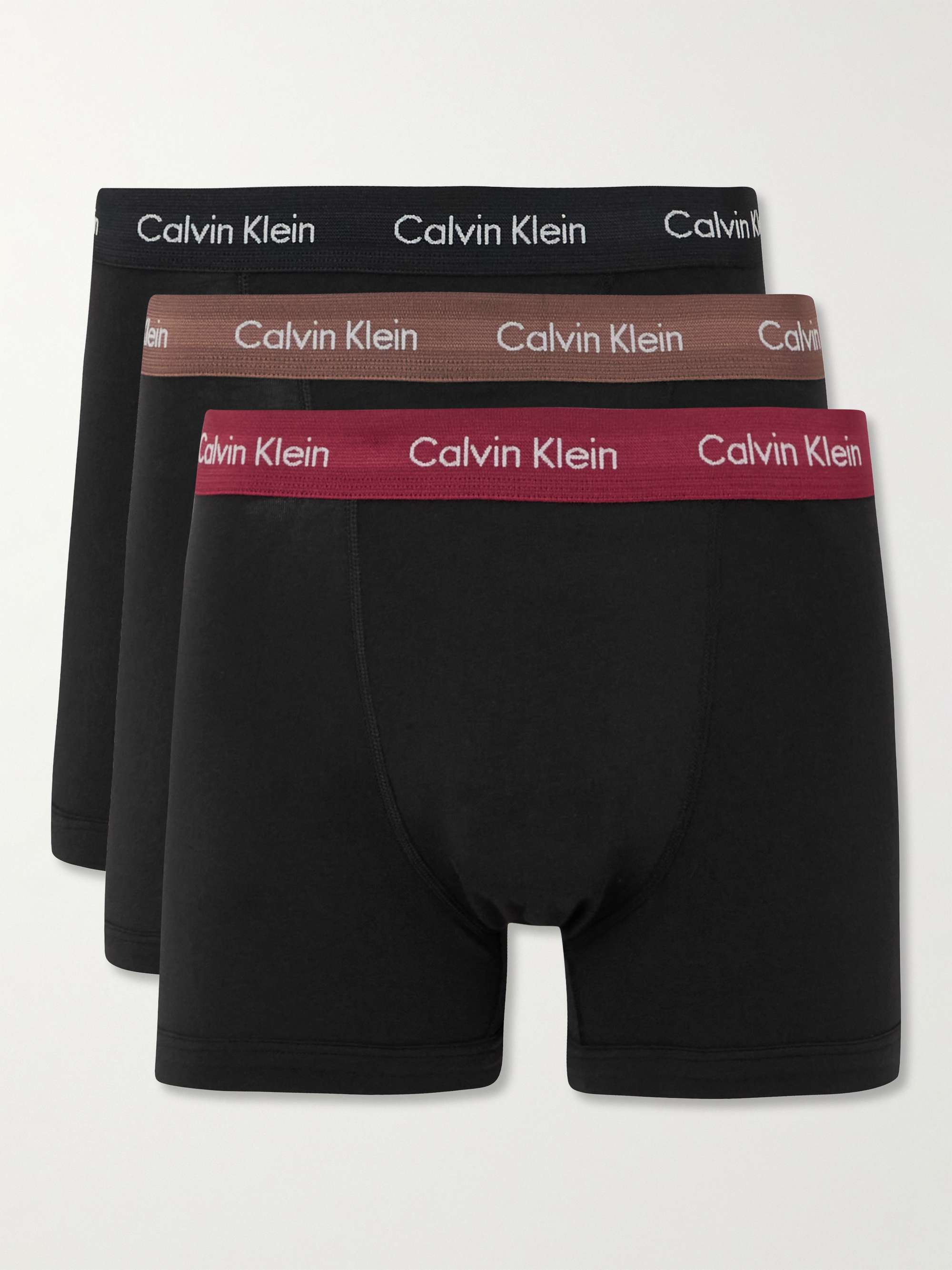 캘빈 클라인 Calvin Klein Three-Pack Stretch-Cotton Boxer Briefs,Black