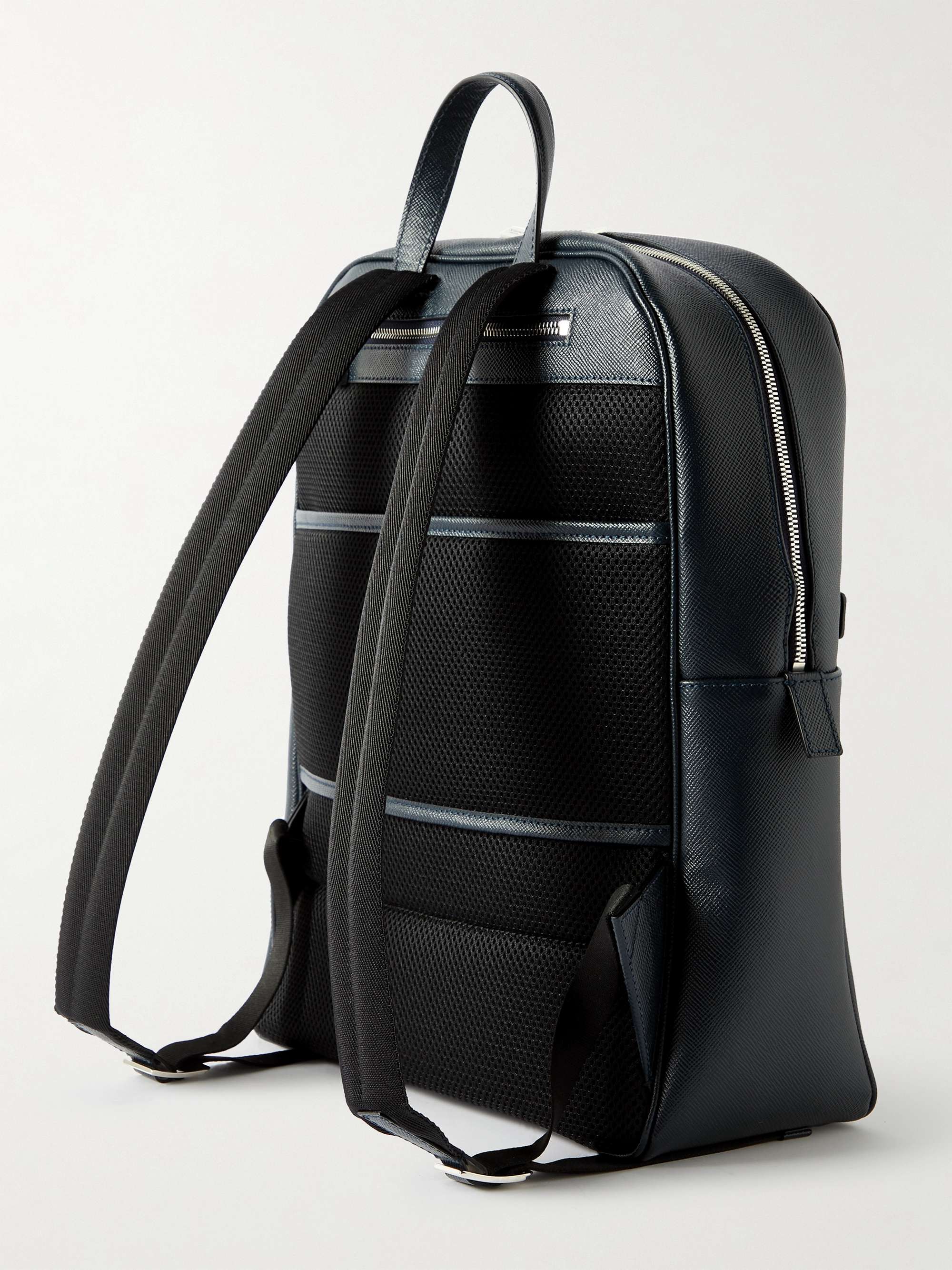 SERAPIAN Cross-Grain Leather Backpack