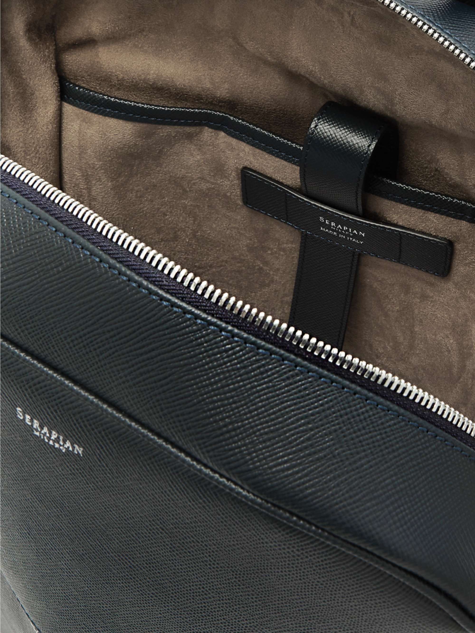 SERAPIAN Cross-Grain Leather Backpack