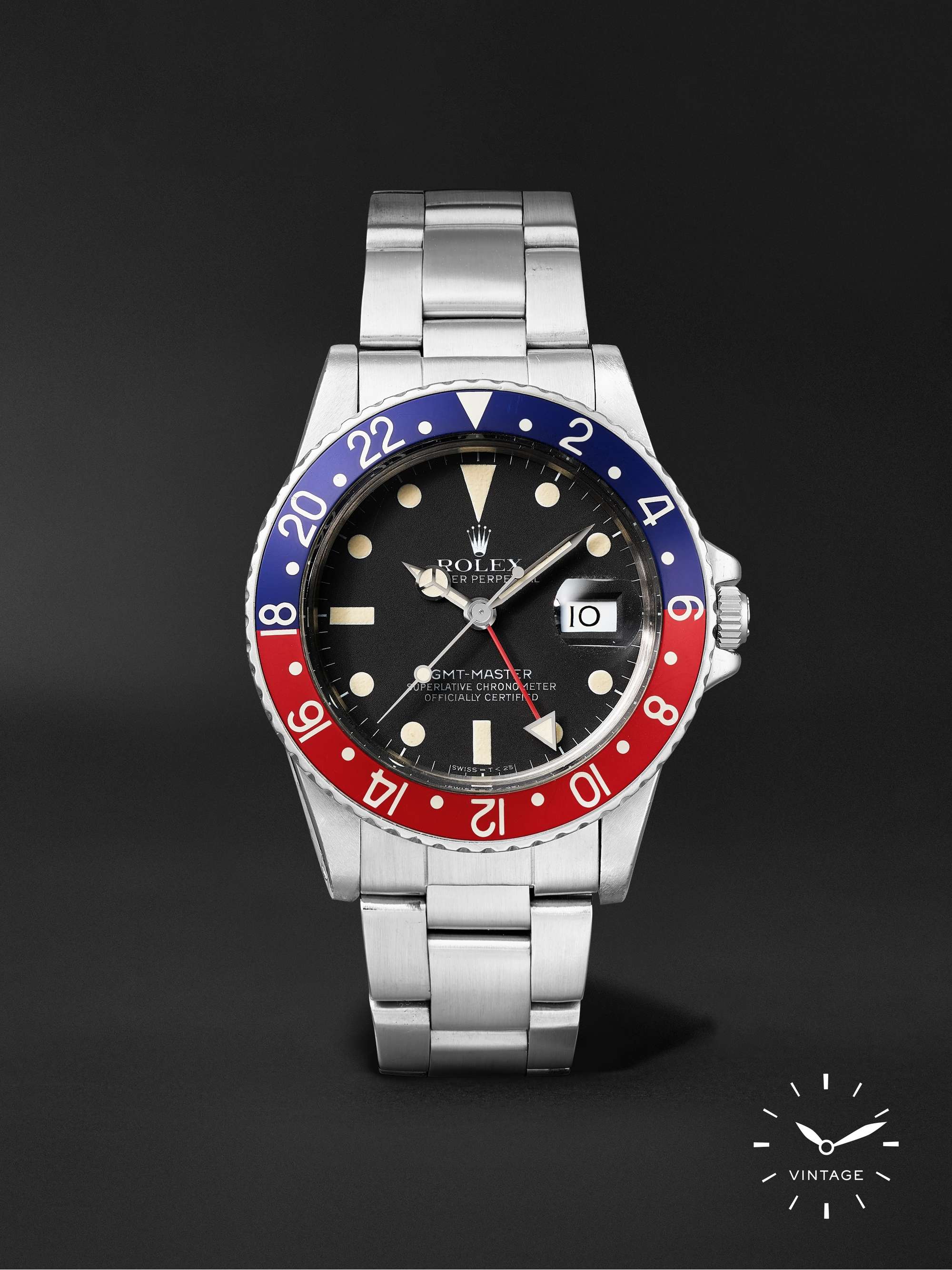 WIND VINTAGE Vintage 1981 Rolex GMT-Master Automatic 40mm Steel Watch, Ref. No. 16750