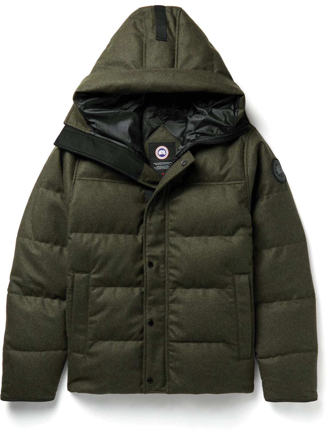 Canada Goose Macmillian Logo-Appliquéd Quilted Recycled Wool-Blend Hooded Down Parka