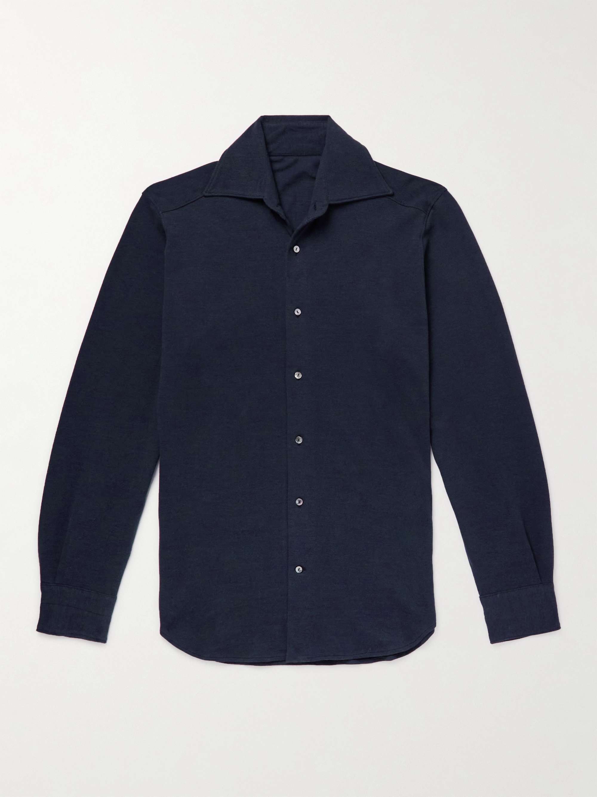 STÒFFA Grandad-Collar Cotton Shirt