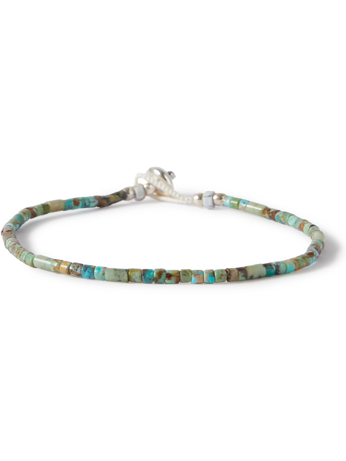 Mikia Turquoise And Silver Beaded Bracelet In Green