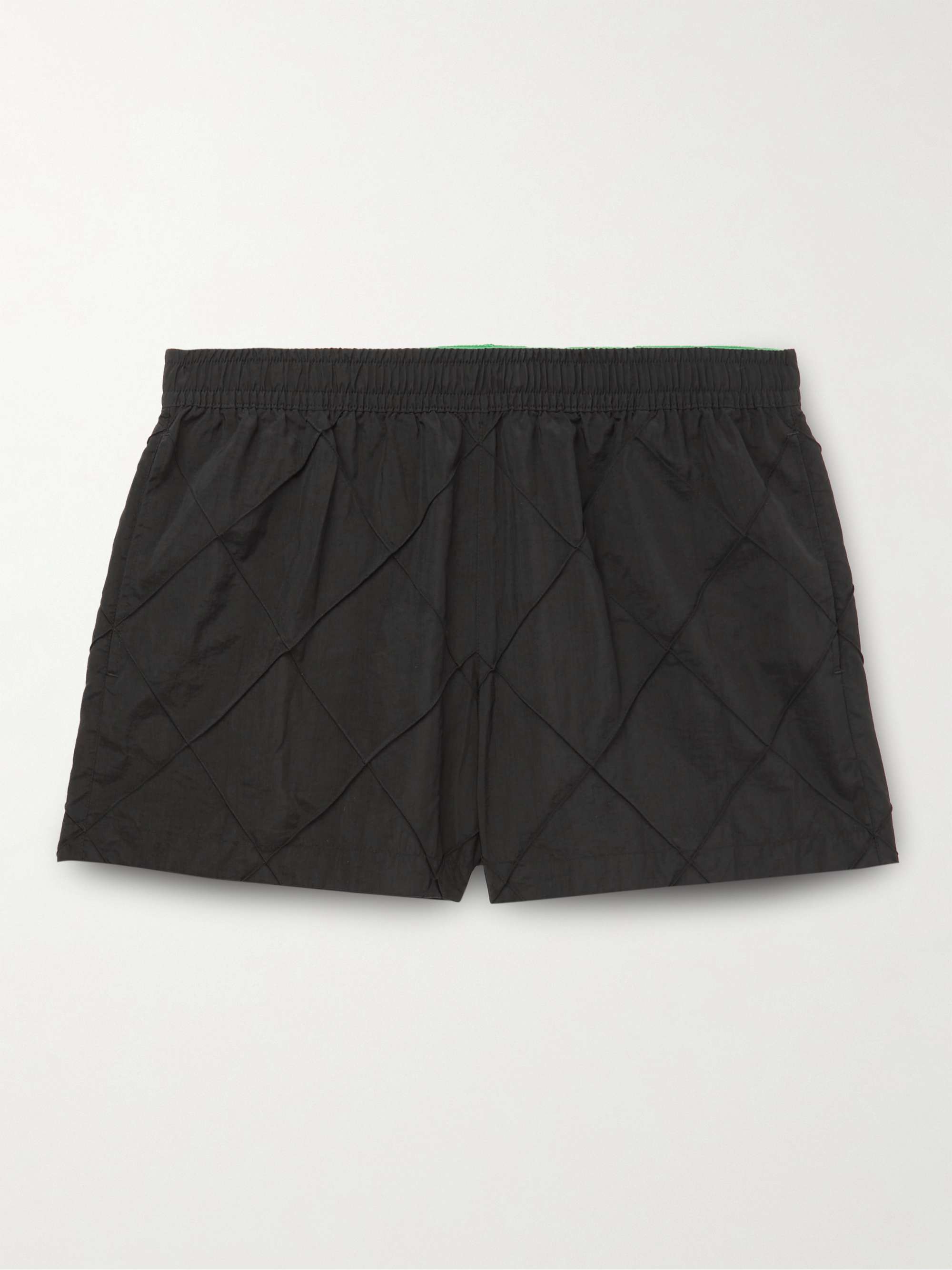 Mens Clothing Beachwear Boardshorts and swim shorts Bottega Veneta Slim-fit Short-length Intrecciato Swim Shorts in Black for Men 