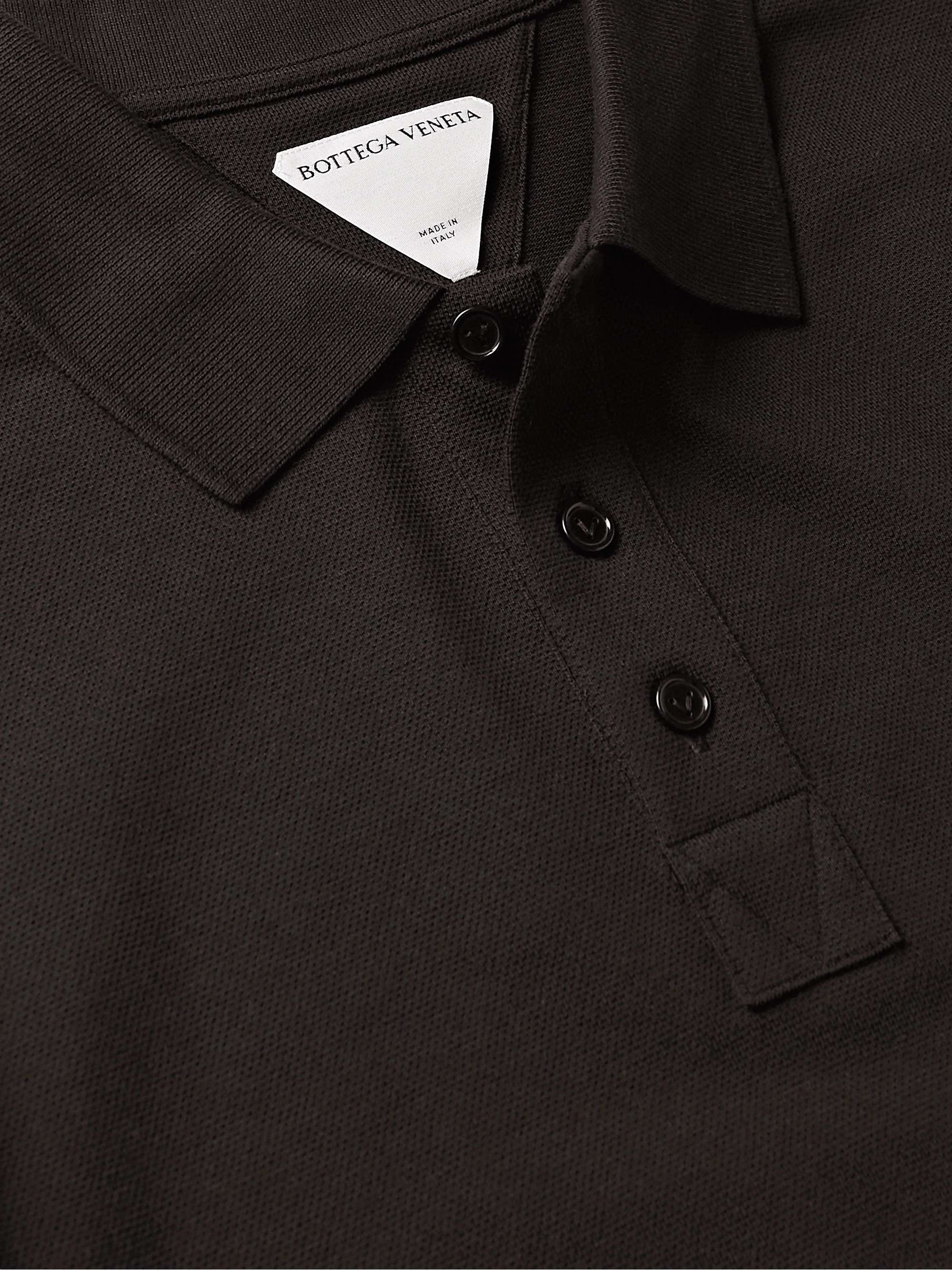 BOTTEGA VENETA Embroidered Cotton-Piqué Polo Shirt