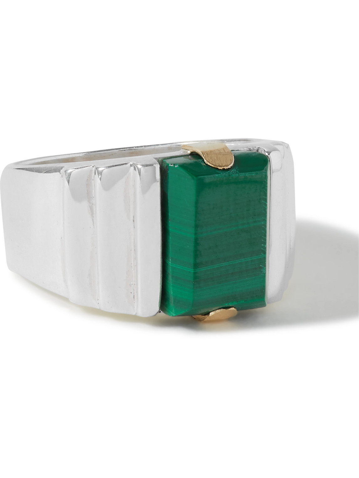 MAIDEN NAME THROWING FITS THE LARGE ARI STERLING SILVER MALACHITE RING