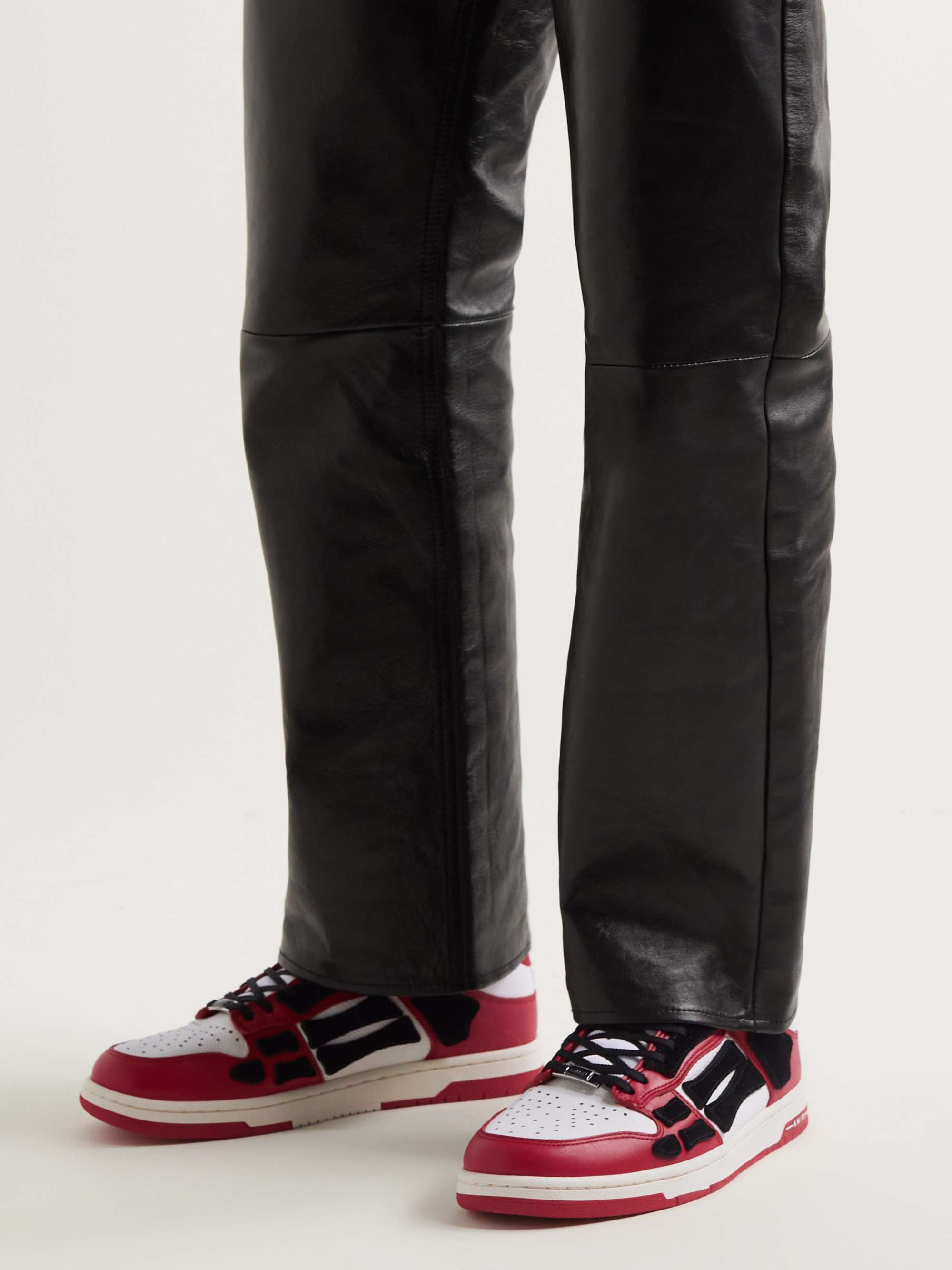 AMIRI Skel-Top Colour-Block Leather and Suede Sneakers