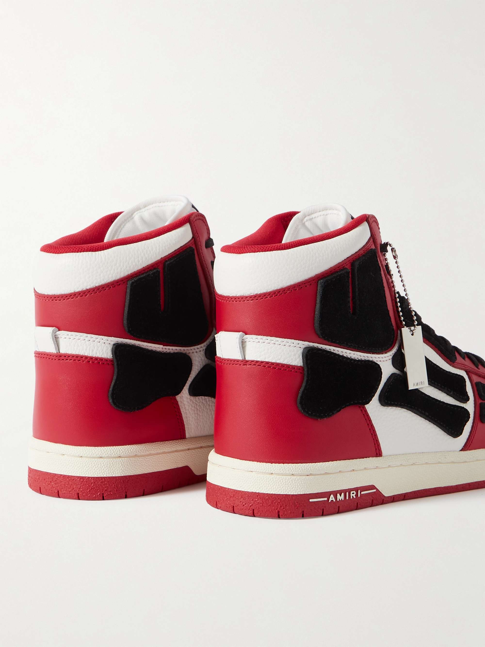 AMIRI Skel-Top Colour-Block Leather and Nubuck High-Top Sneakers