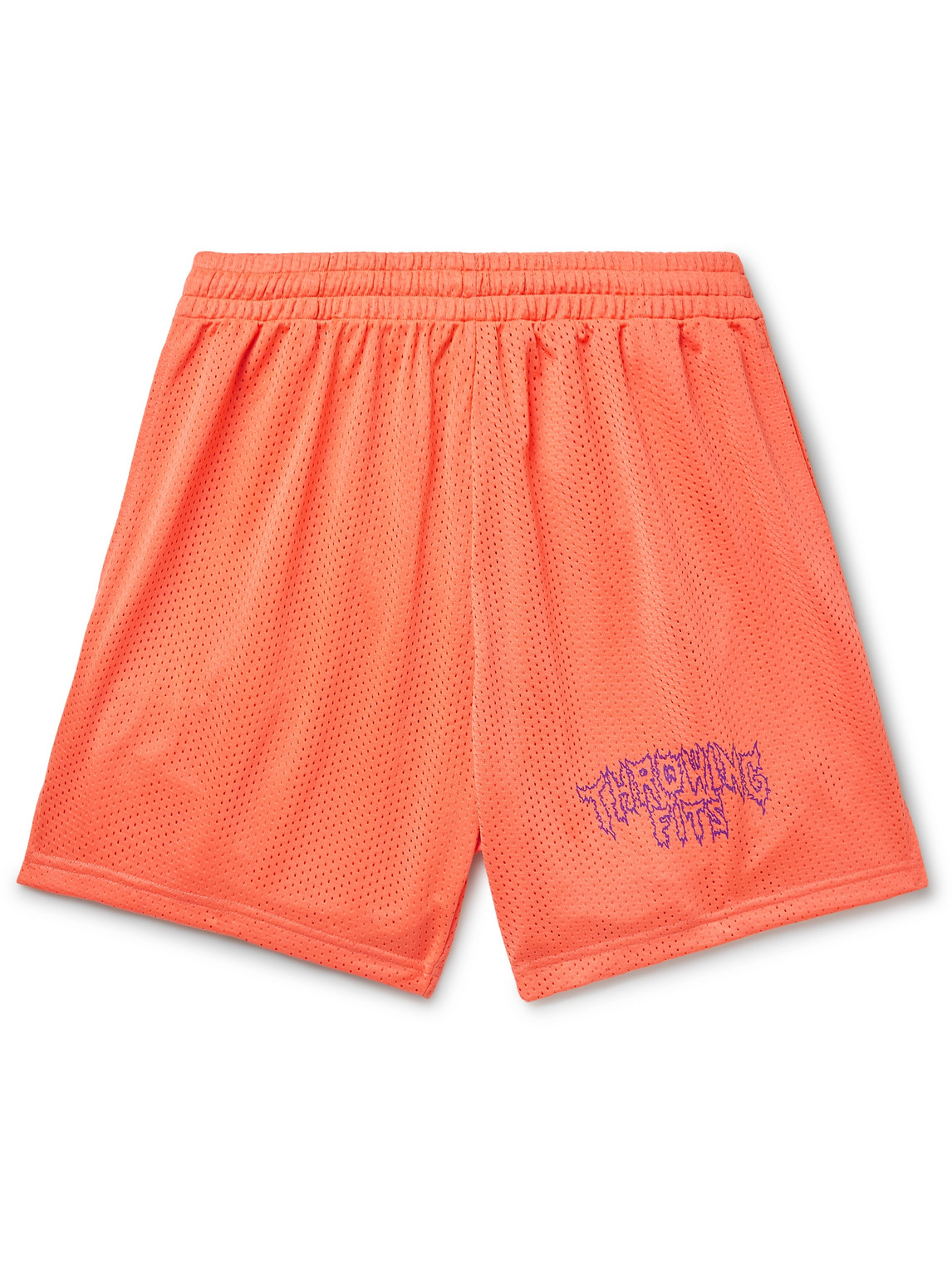 Throwing Fits Straight-leg Logo-print Mesh Shorts In Orange | ModeSens