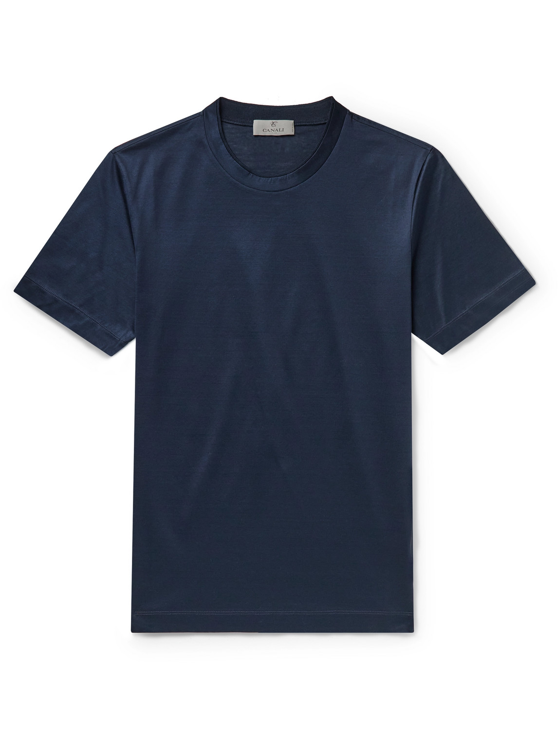 Canali Slim-fit Mercerised Cotton-jersey T-shirt In Blue
