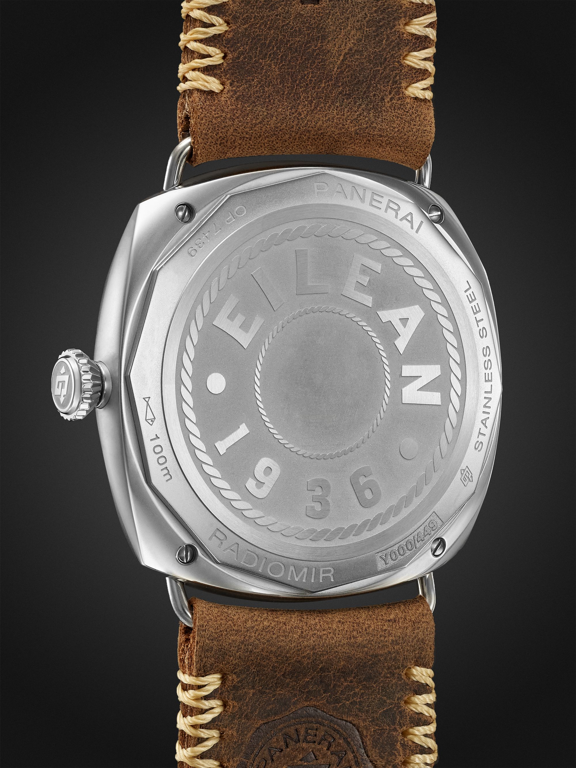 PANERAI Radionir Eilean Limited Edition Hand-Wound 45mm Stainless Steel and Leather Watch, Ref. No. PAM1243