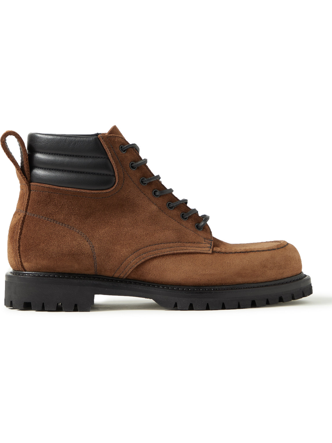 Yuketen Throwing Fits Leather-trimmed Suede Boots In Brown