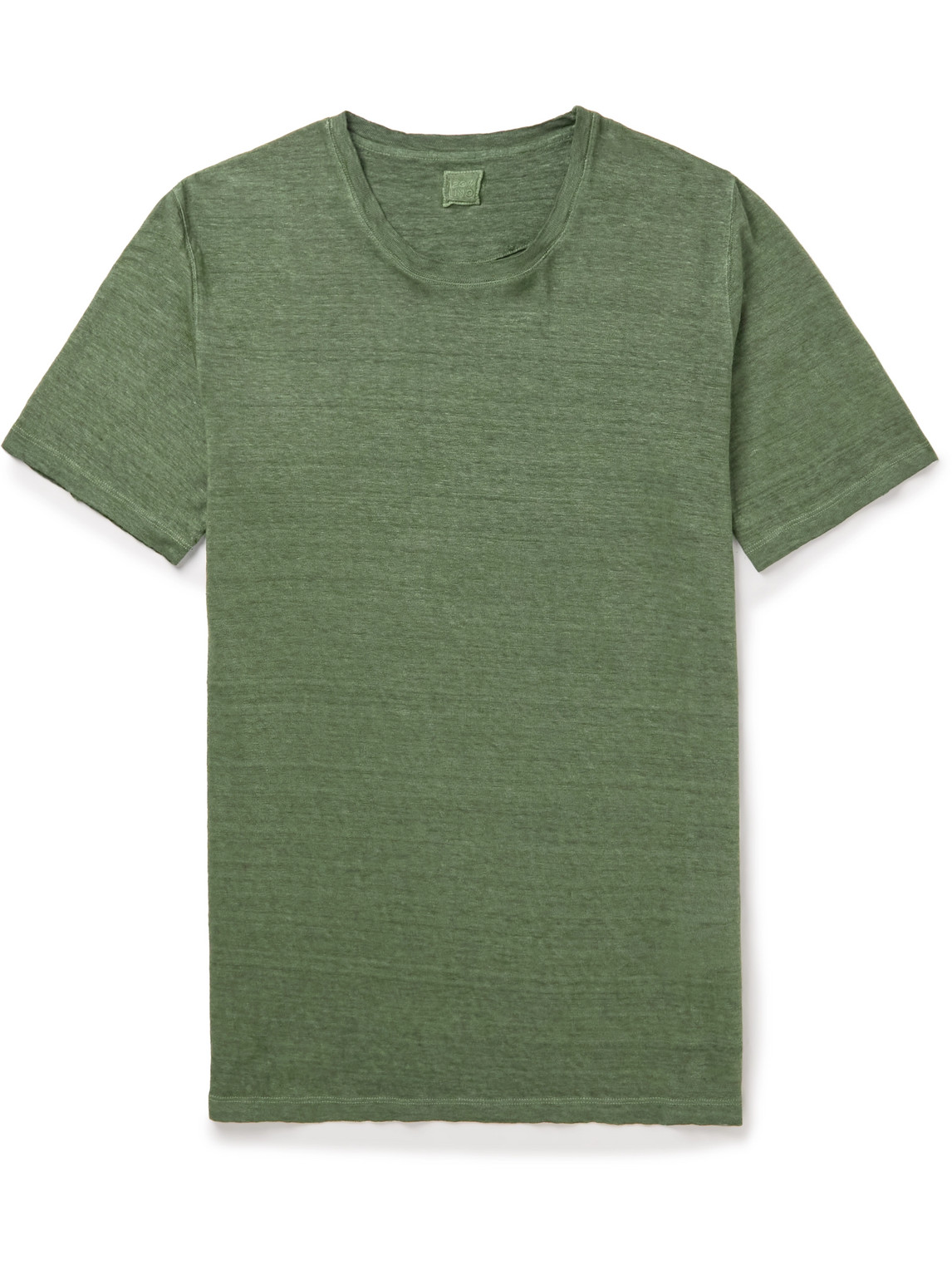 120% Linen T-shirt In Green