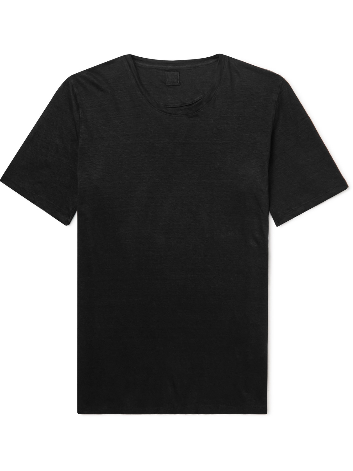 120% Linen T-shirt In Black