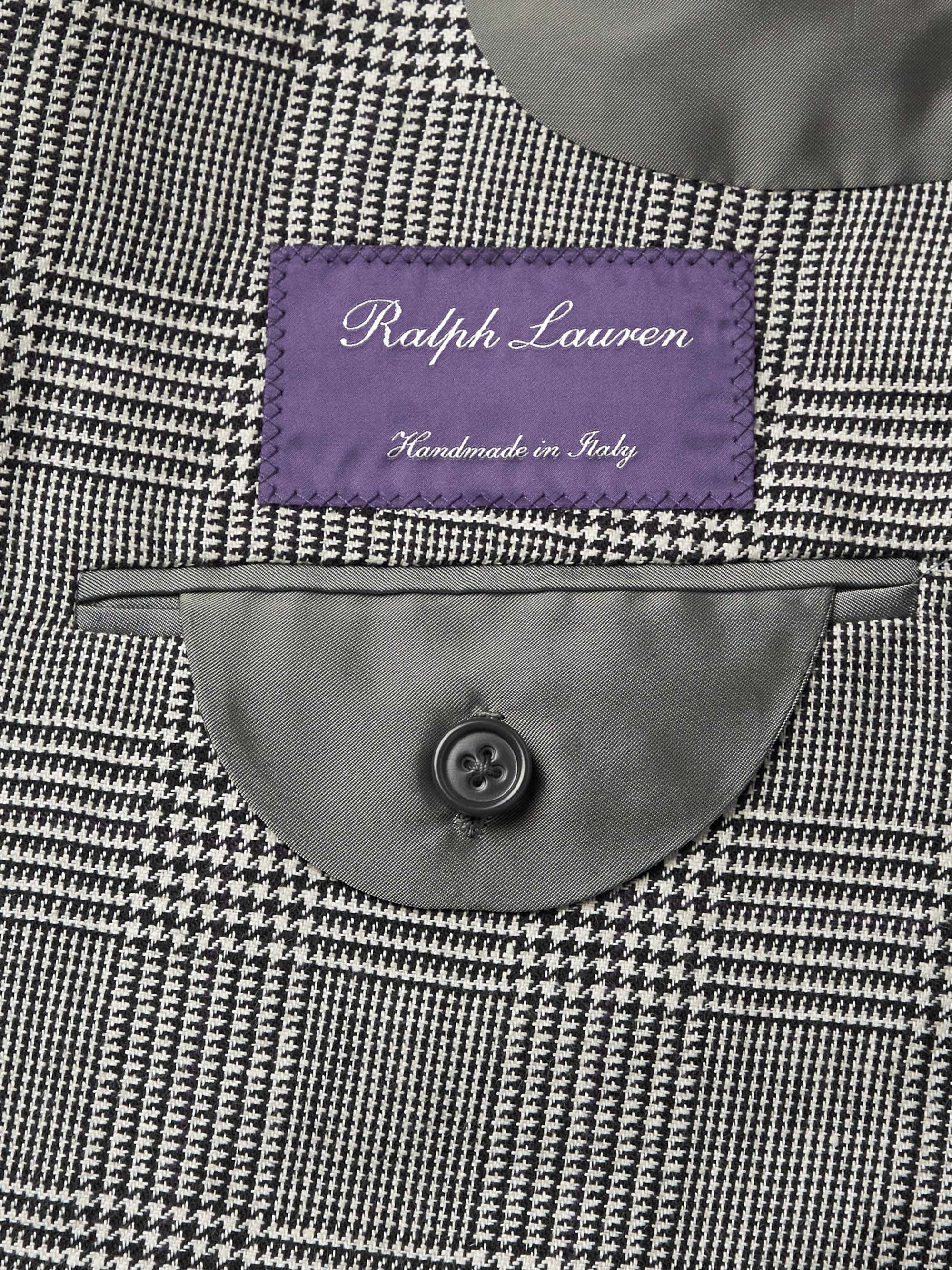 RALPH LAUREN PURPLE LABEL Kent Double-Breasted Prince of Wales Checked Wool Suit Jacket