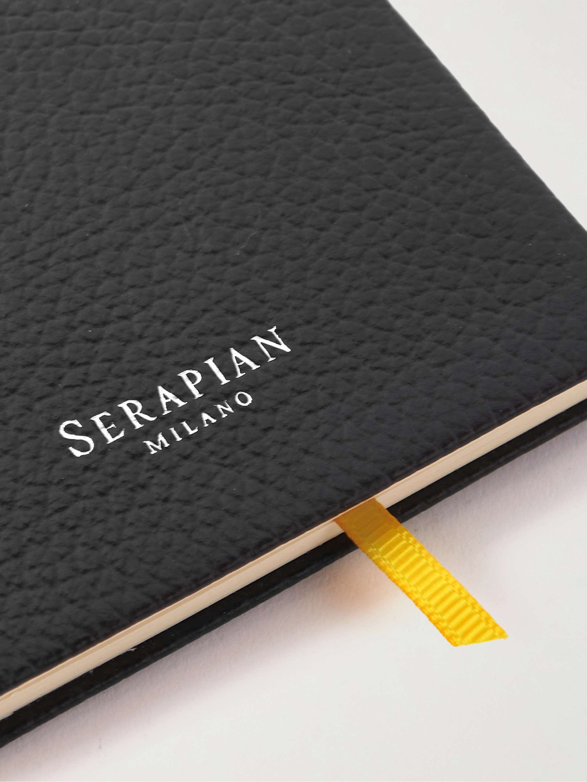 SERAPIAN Logo-Print Full-Grain Leather Notebook