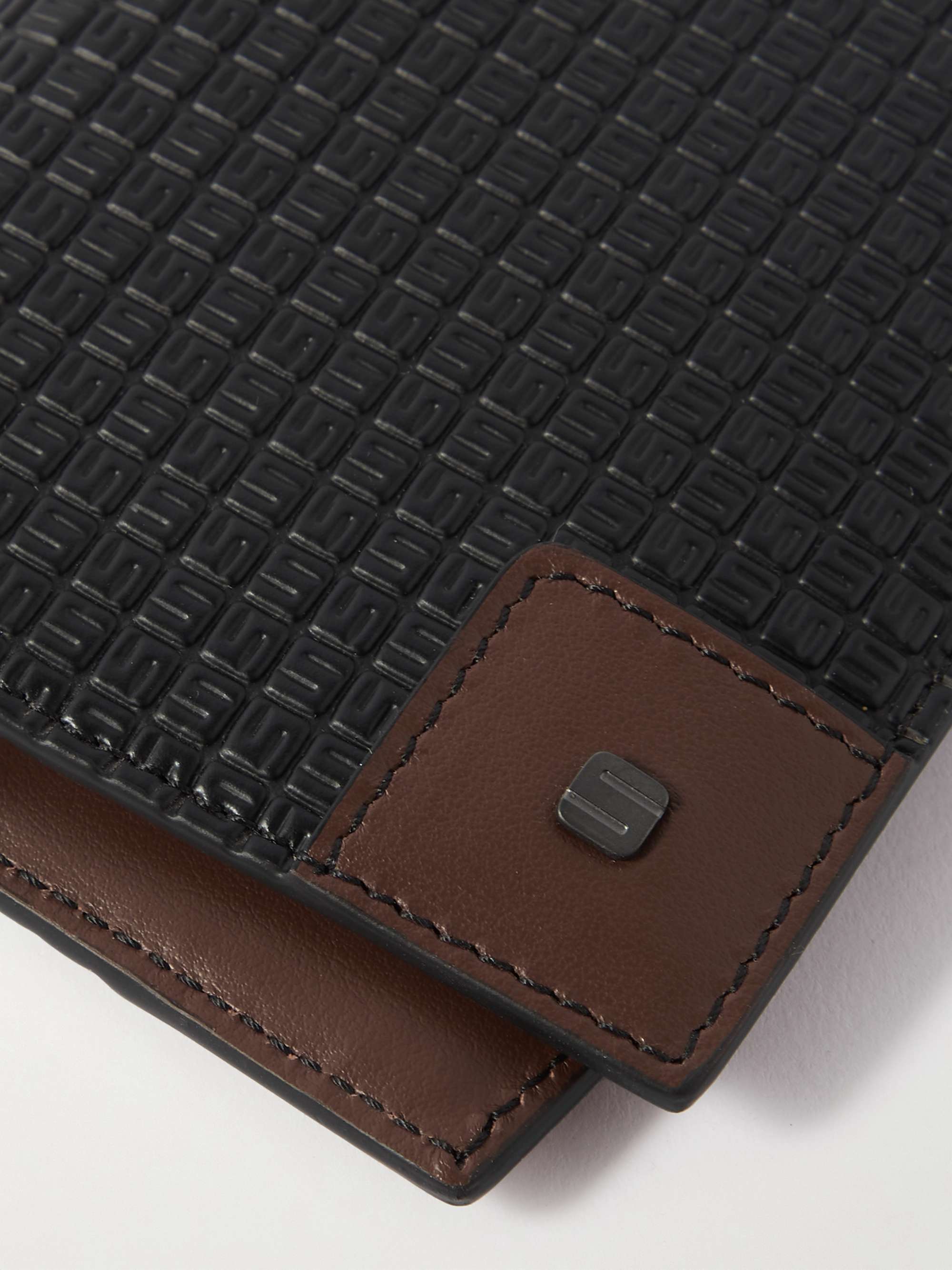SERAPIAN Leather-Trimmed Logo-Embossed Coated-Canvas Cardholder