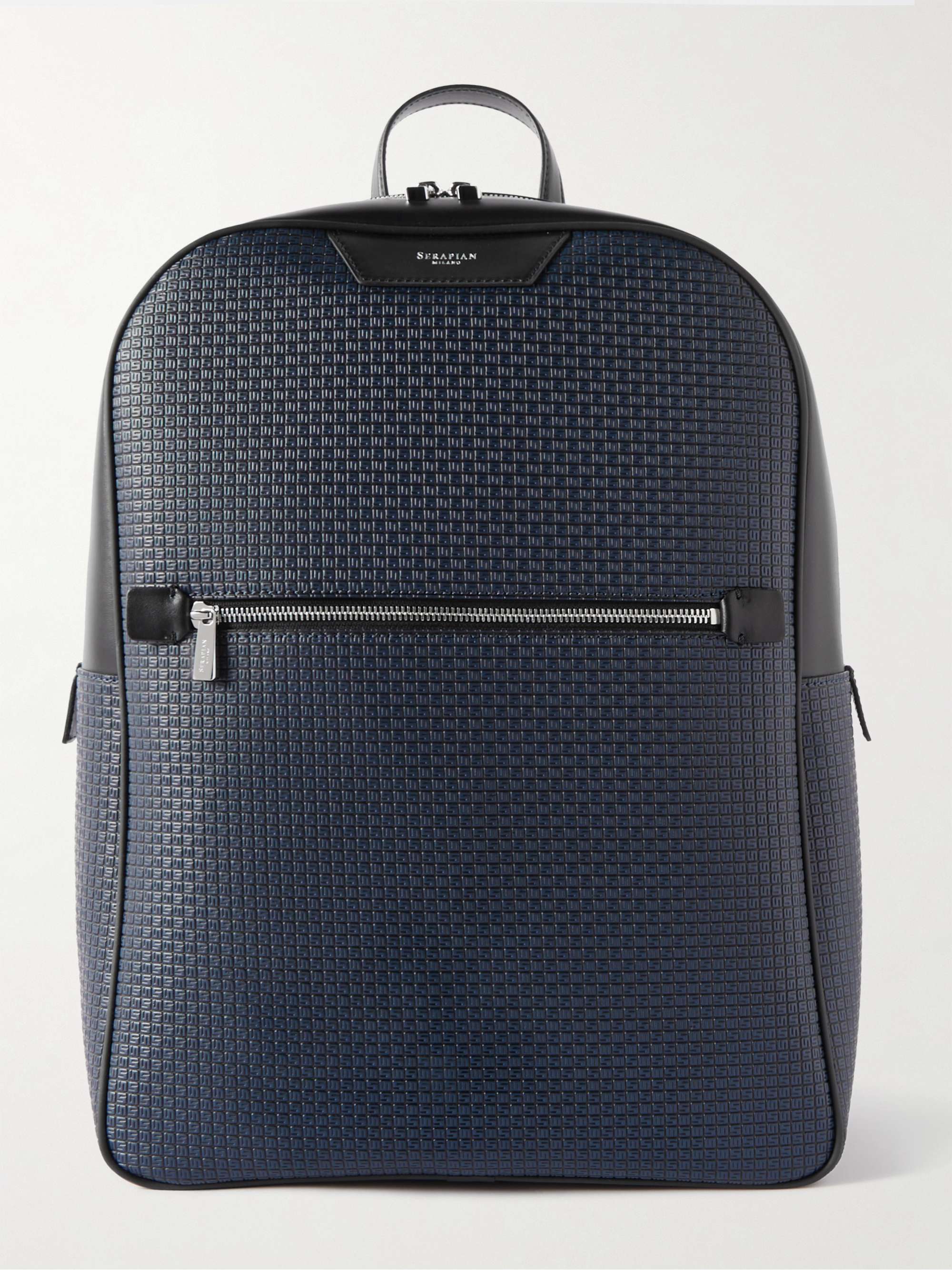 SERAPIAN Mesh-Trimmed Leather and Stepan Backpack