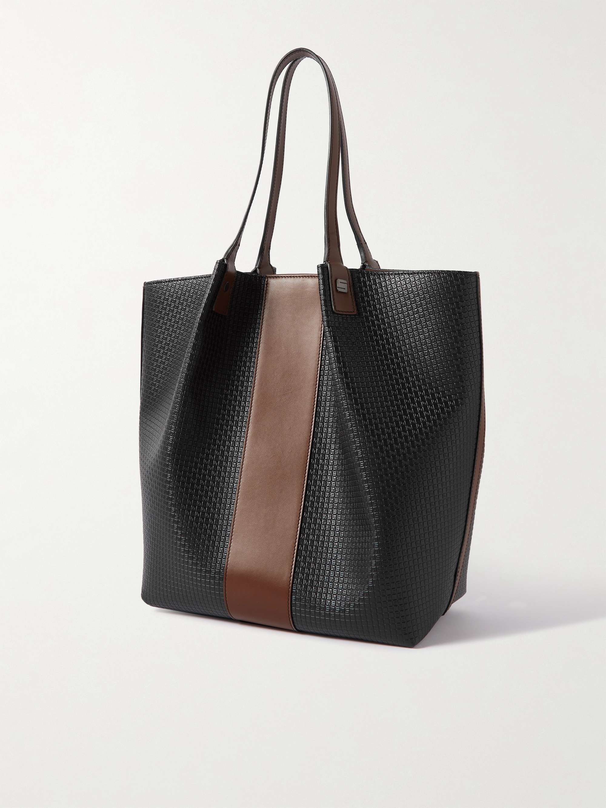 SERAPIAN Leather-Trimmed Stepan Coated-Canvas Tote Bag