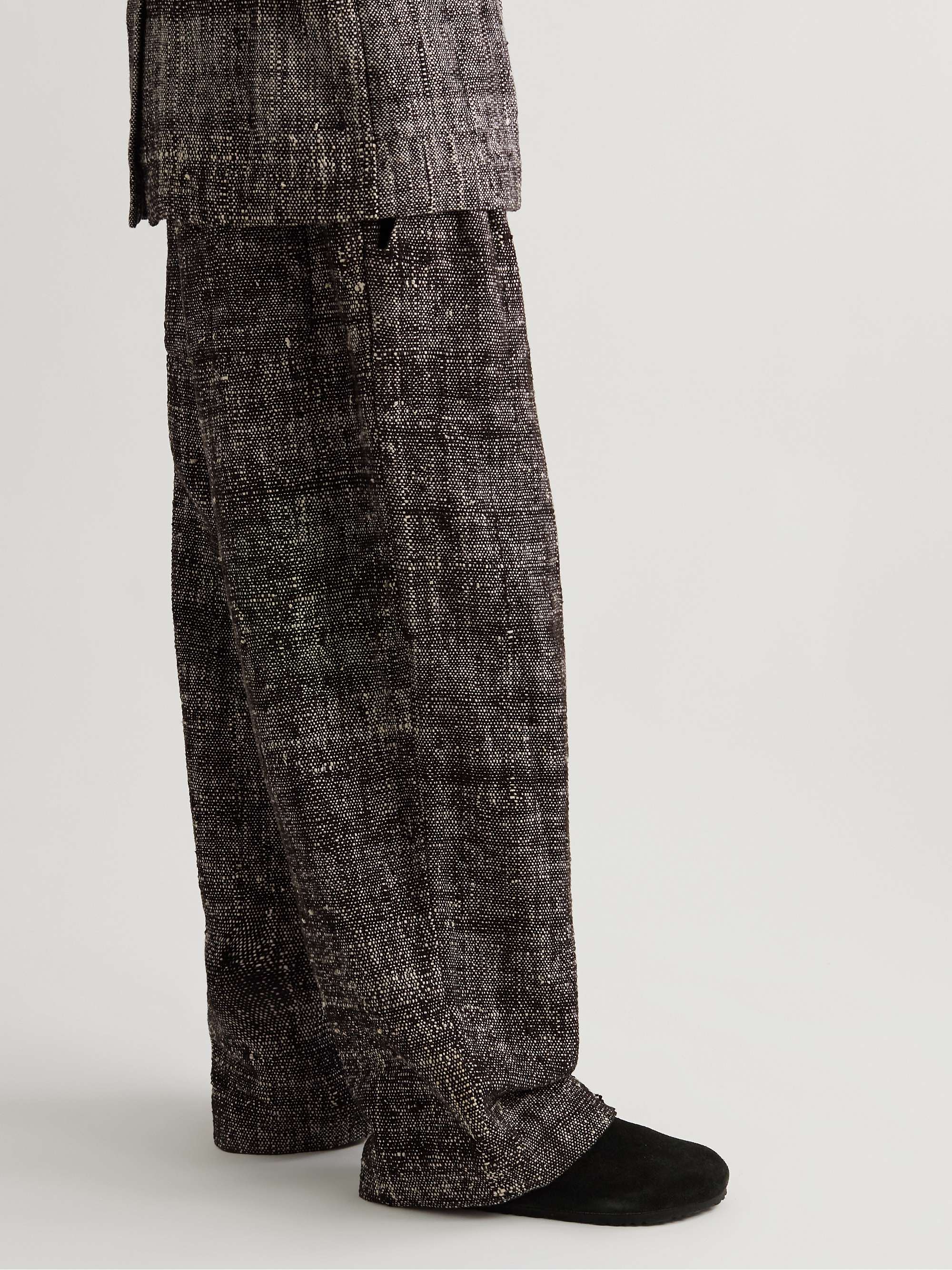 11.11/ELEVEN ELEVEN Tapered Pleated Organic Cotton Drawstring Trousers