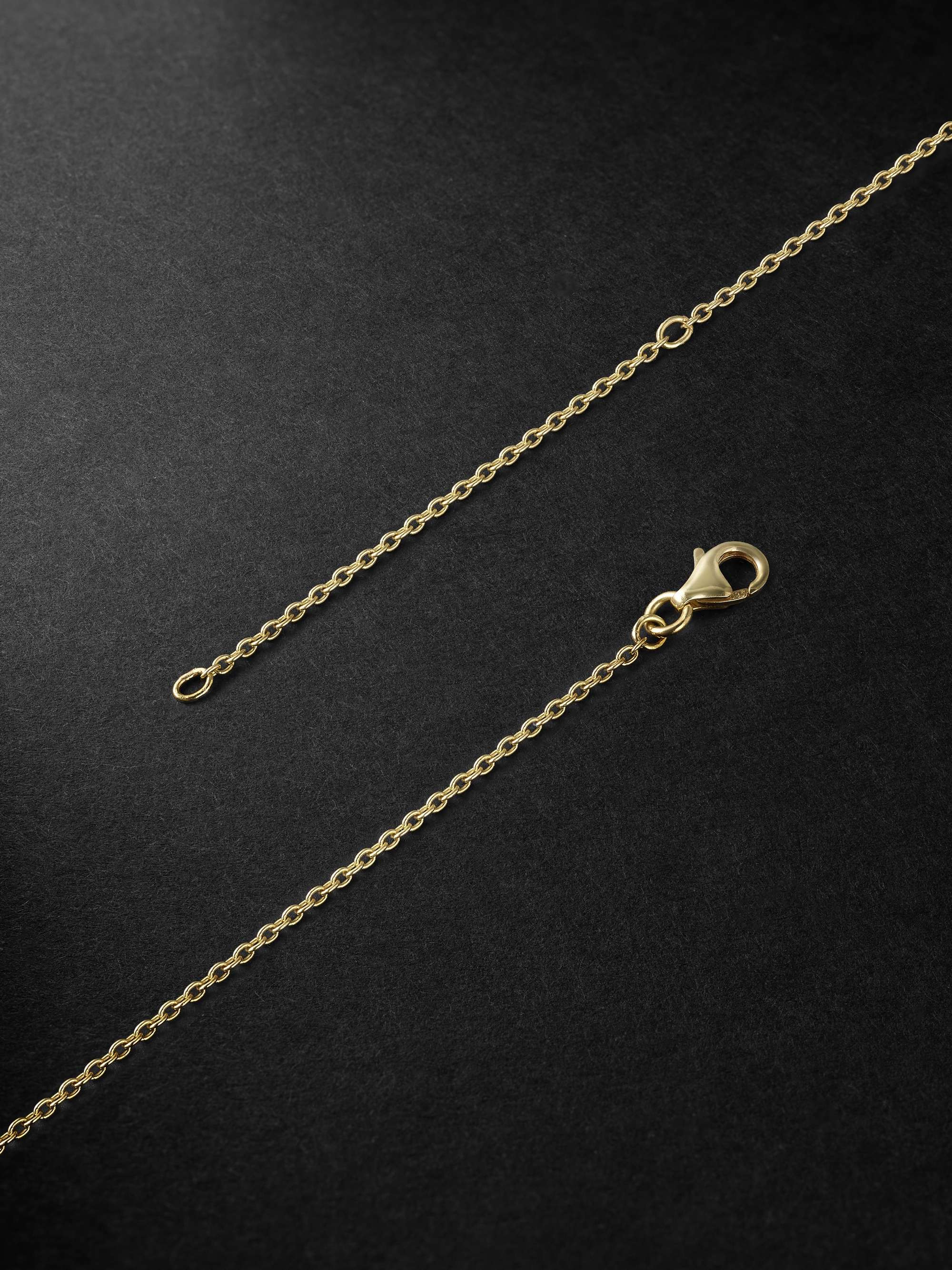 42 SUNS Small 14-Karat Gold Blue Topaz Pendant Necklace