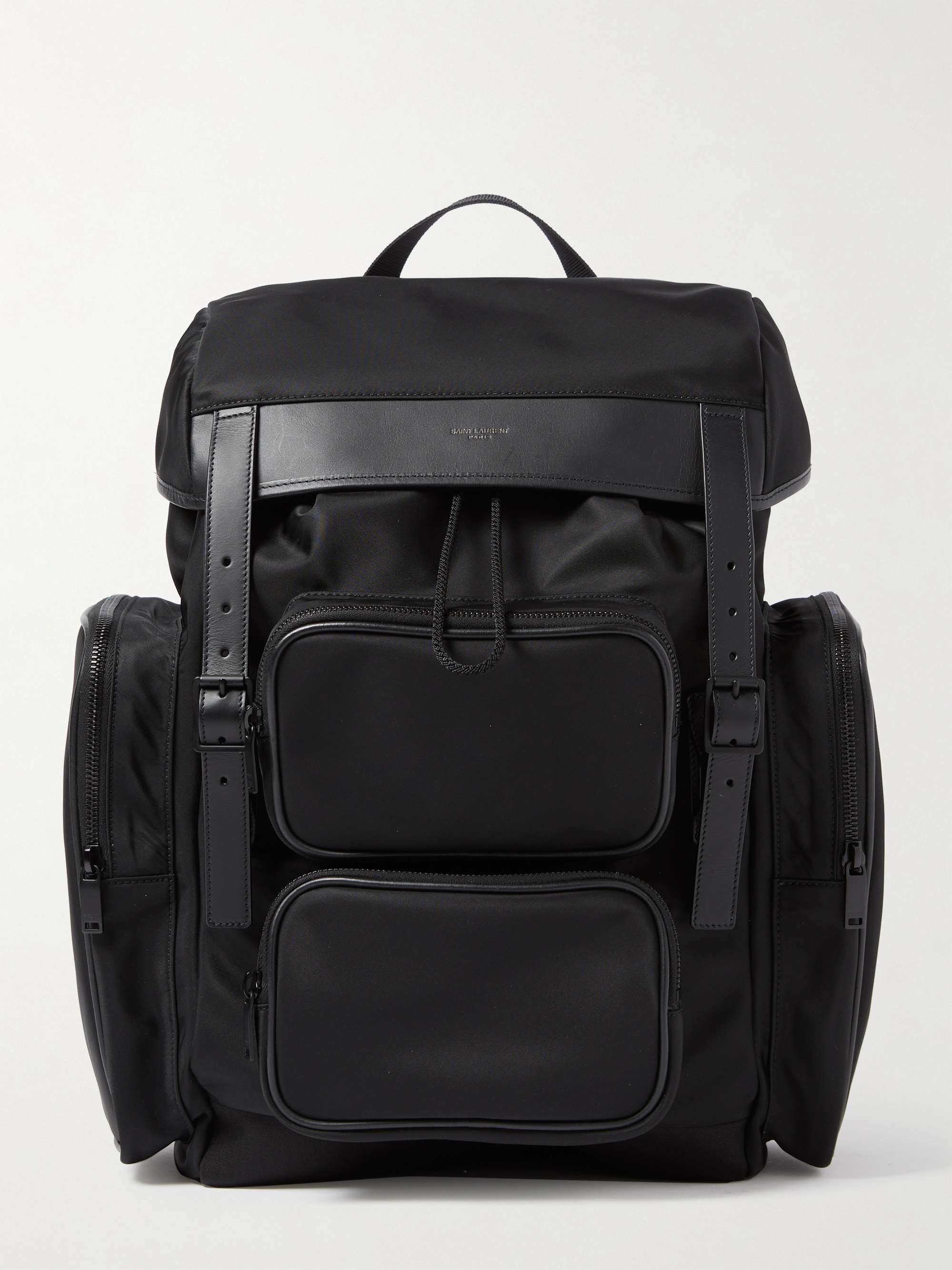 SAINT LAURENT City Leather-Trimmed ECONYL Backpack