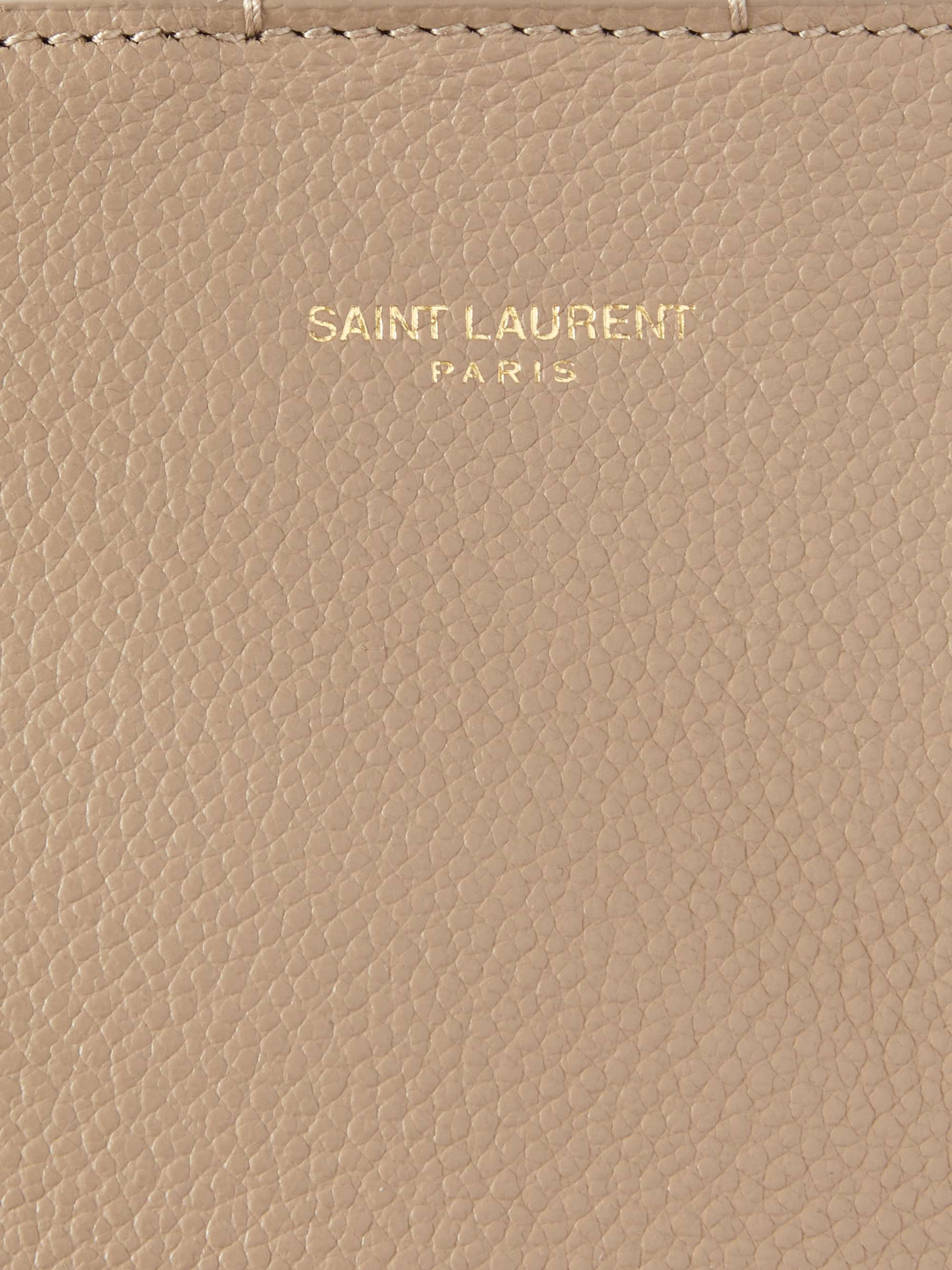 SAINT LAURENT Full-Grain Leather Tote Bag